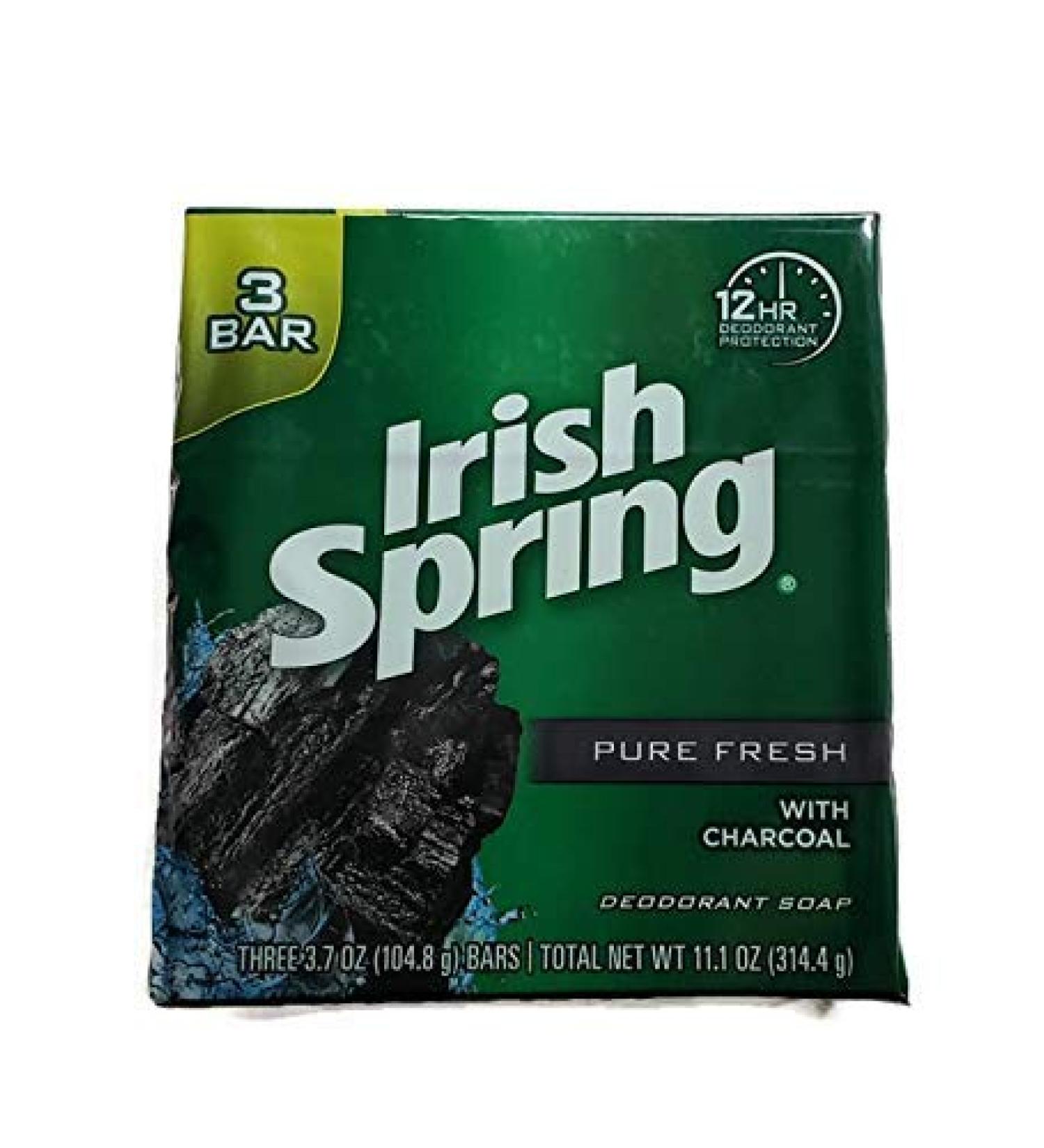 Irish Spring Pure Fresh with Charcoal Bar Soap - 3 Bars