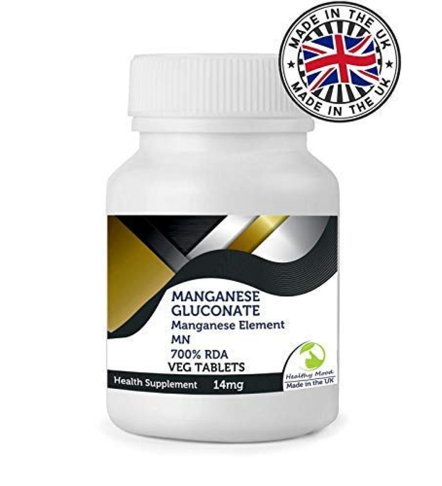 Manganese Gluconate 122mg 180 Tablets Manganese Element 14mg Health Supplements Nutrition Pills - HM - Buy Online on GoSupps.com