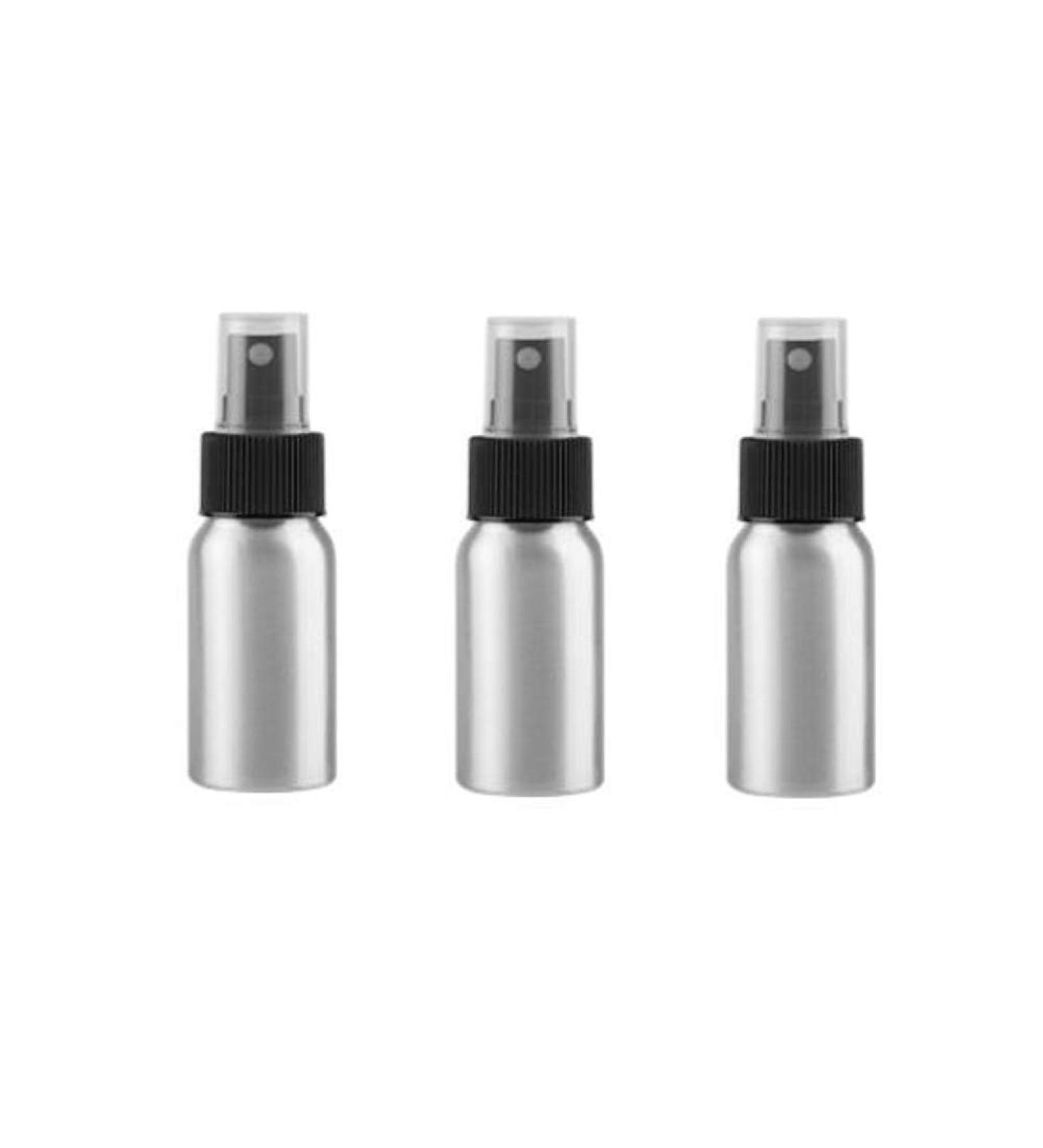 Xumin 3-Pack 30ml Fine Spray Bottles - Silver Aluminum Toner & Makeup Atomizers with Nozzle & Lid | High-Quality Travel & Cosmetics Holder - Buy Online on GoSupps.com