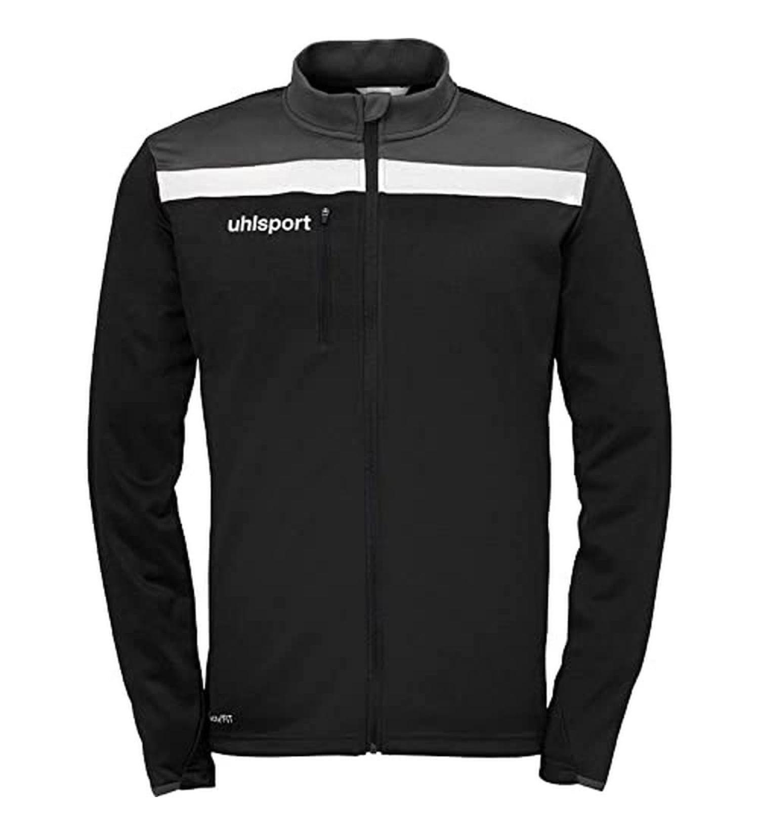 Buy Uhlsport Men's Offense 23 Poly Jacket - Dark Olive/Marine/Fluo Green | Stylish Sports Jacket for Ultimate Performance - International Shipping Available - Buy Online on GoSupps.com