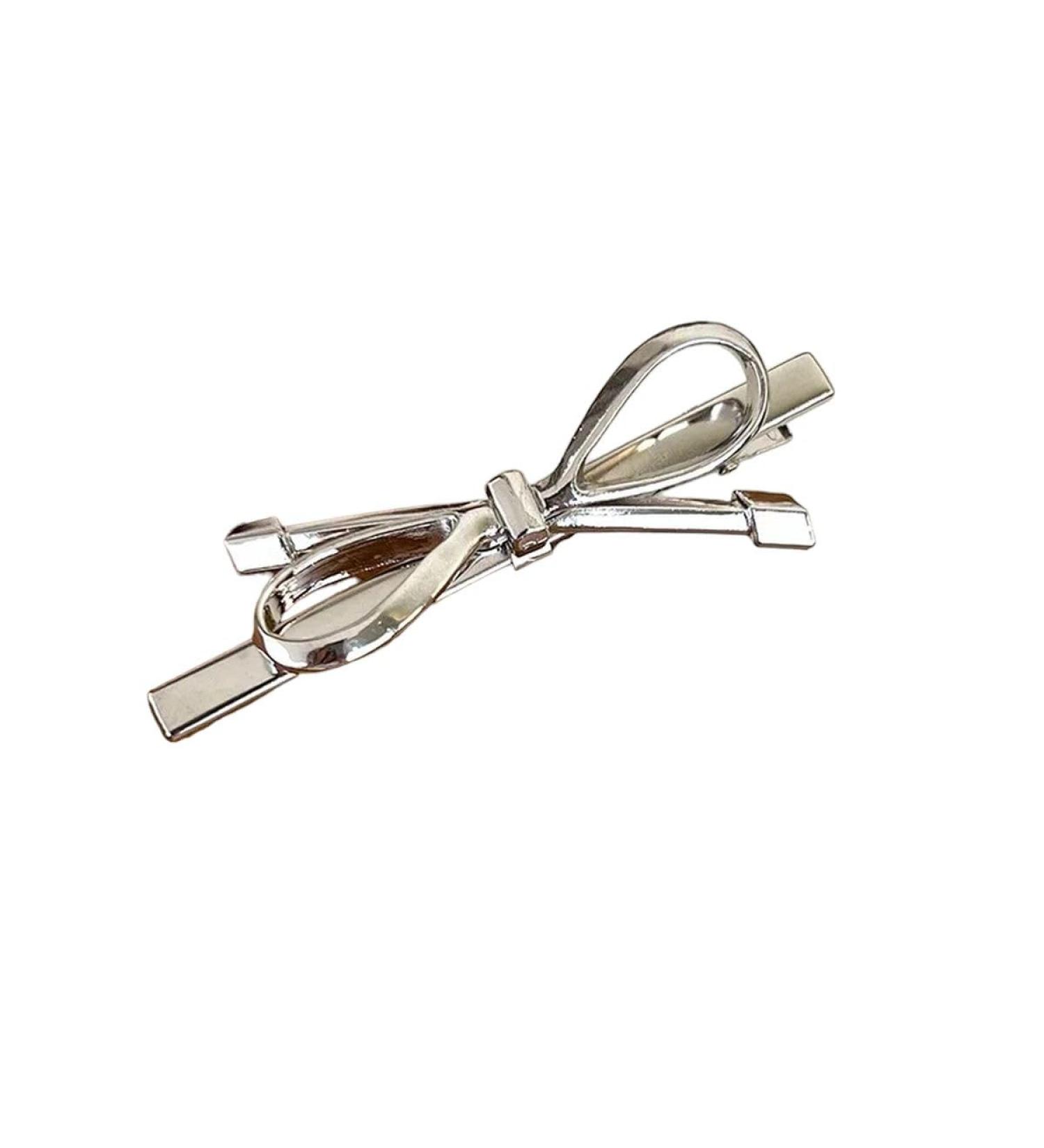 New 2025 Sweet Cool Metal Bow Barrettes Female Hairpin Back Head Low Ponytail Side Duckbilled Clip Hair Accessories Jewelry Fashion Accessories Creative Gift - Buy Online on GoSupps.com