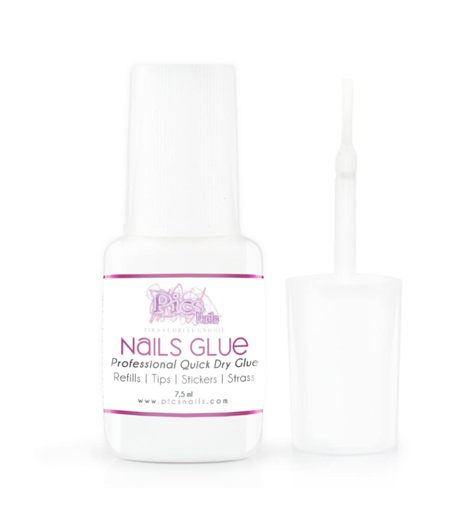 Nail Glue Super Strong 7.5 ml 0 25 Fl oz - Professional Nail Glue Ideal for Refills Nails Tips Acrylic Nails Glitter Stickers and Broken Nails (Medium Viscosity) - Buy Online on GoSupps.com
