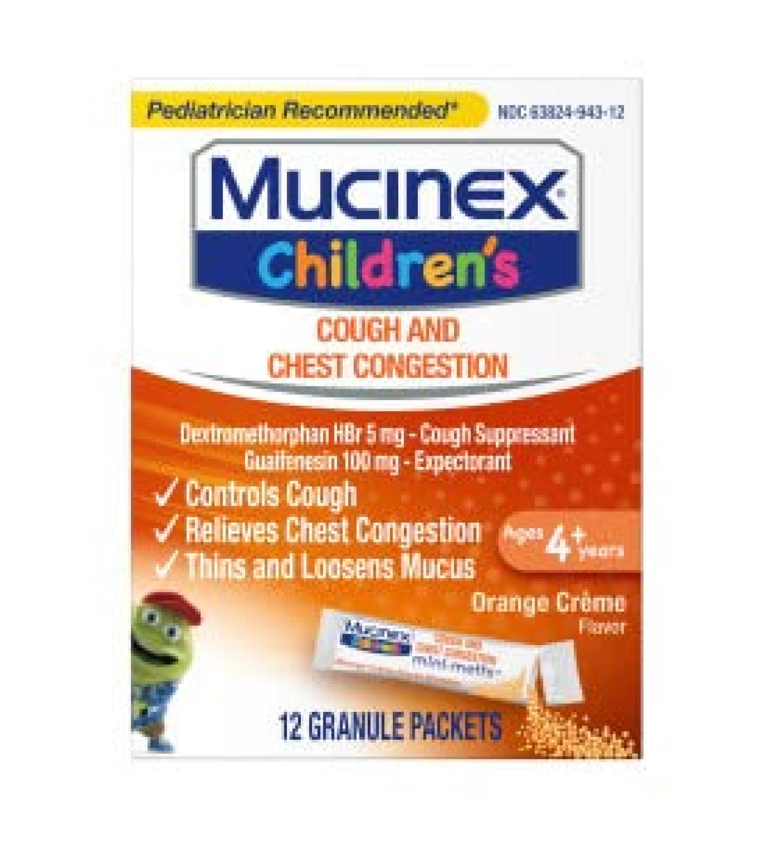 4 Pack Mucinex Children's Chest Congestion Mini-Melts - Orange Cream Flavor - Buy Online on GoSupps.com