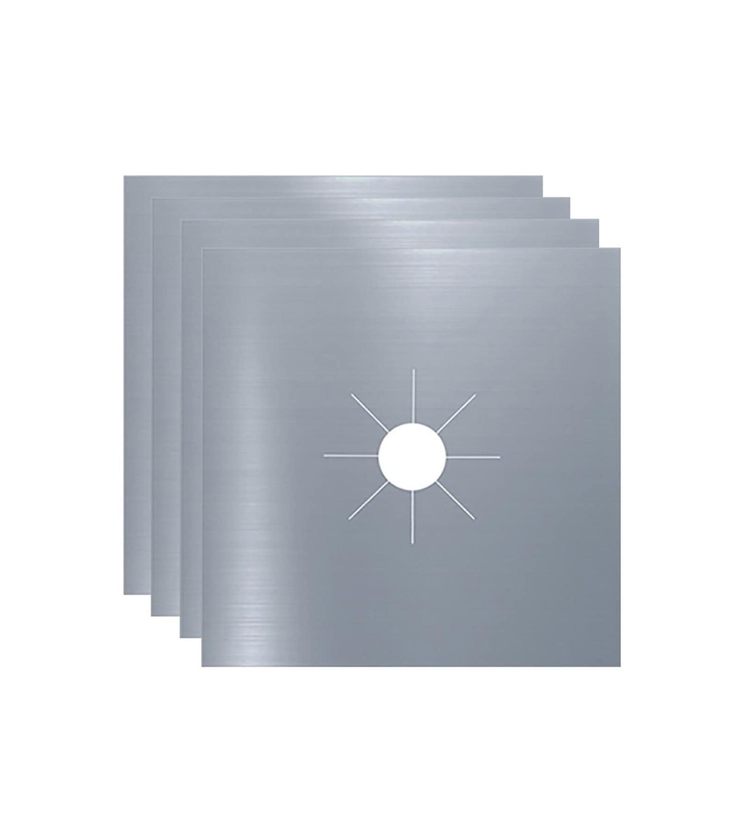 Burner Non-Stick Heat- Double-Thick Reusable Stove Burner Cover Stove Protector For Kitchen Stove Cuttable Kitchen Cleaning Supplies Kitchen Counter Wipes (Silver One Size) Silver One Size