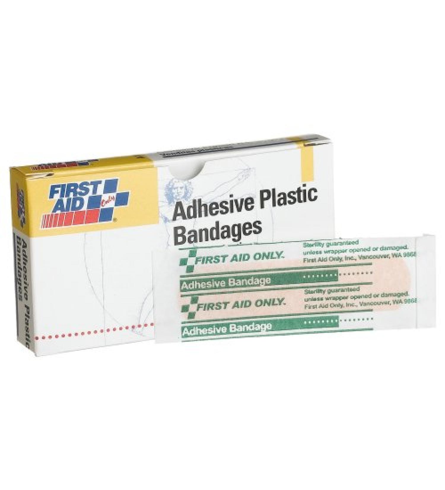 First Aid Only Plastic Bandages - 3/4 x 3 Inch 25-Count Boxes (Pack of 10) | International Shipping Available - Buy Online on GoSupps.com