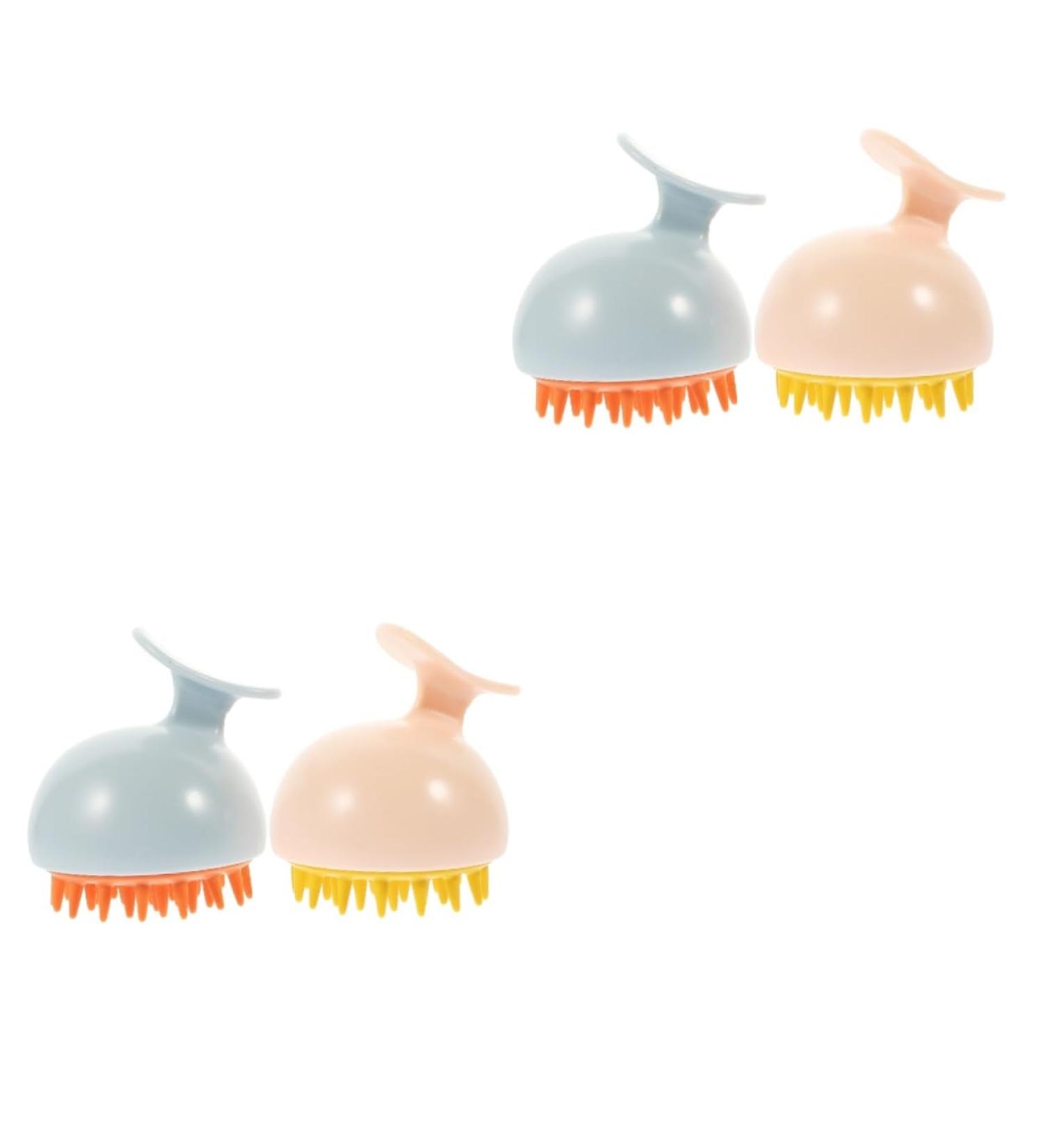 Beavorty Silicone Shampoo Massage Brush Set - 4 Travel Scalp Massagers & Shower Accessories for Hotels | Portable ABS Hairbrush - Buy Online on GoSupps.com