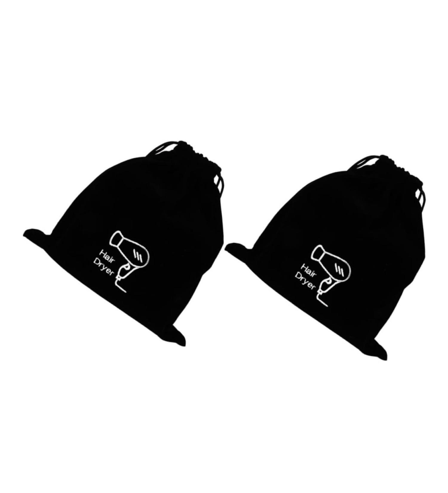 BIUDECO 2pcs Velvet Bag Hair Dryer Travel Bag Hair Dryer Attachments Storage Hair Dryer Bag Black Flannel - Buy Online on GoSupps.com