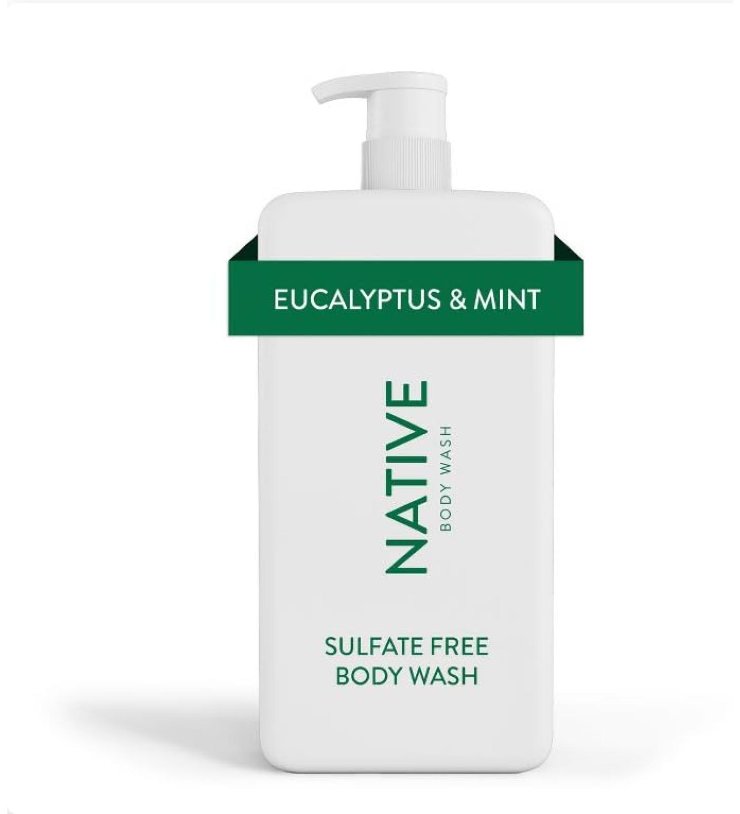 Native Body Wash with Pump - Eucalyptus & Mint Sulfate Free 36 oz | International Shipping Available - Buy Online on GoSupps.com