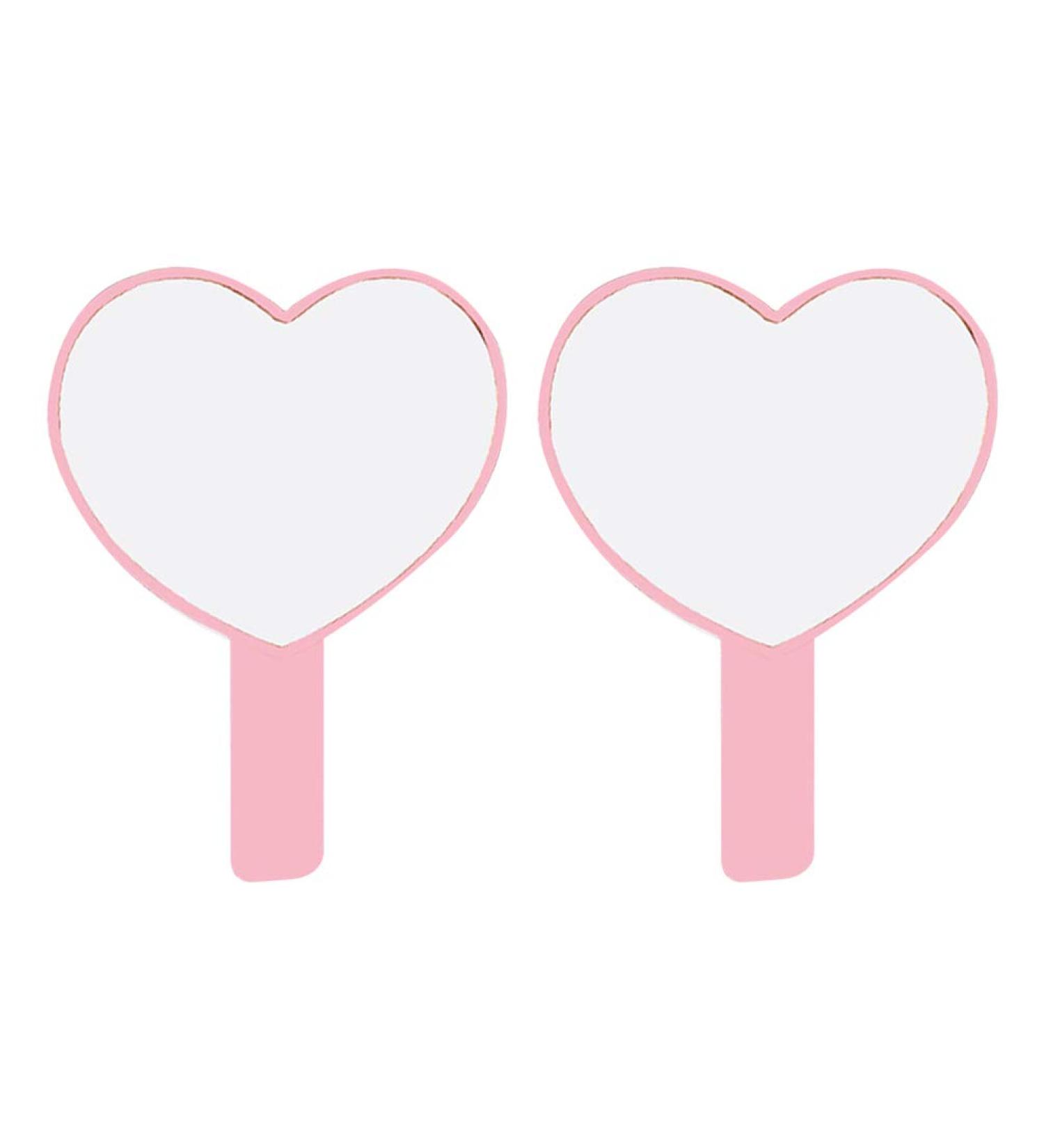 Beaupretty 2 Skin Heart Hand Mirror - Portable Pink Cosmetic Mirror for Women | Perfect Travel Gift - Buy Online on GoSupps.com