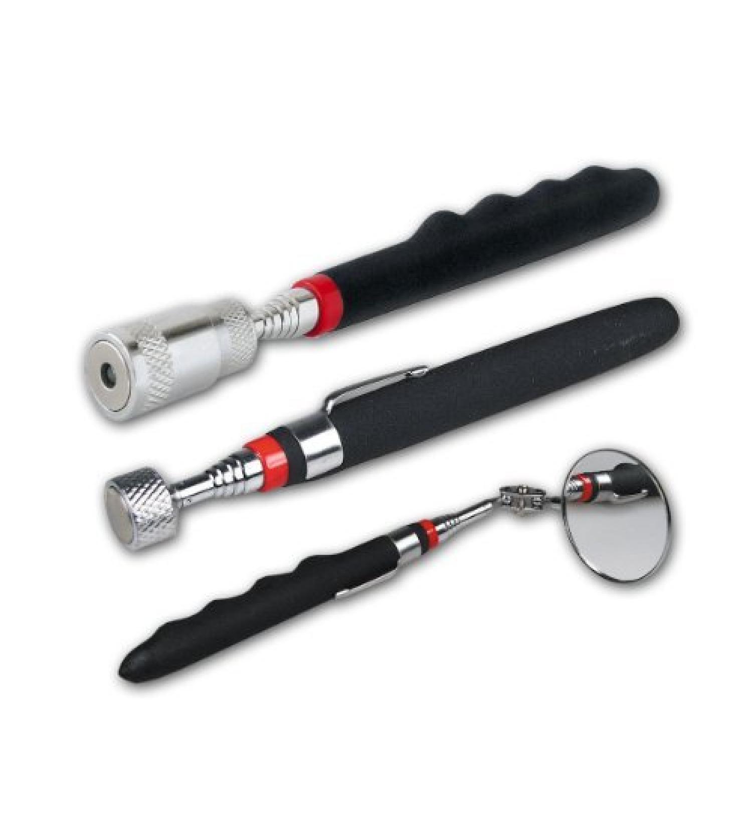 Telescopic tool with magnet mirror LED lighting mirror magnetic lifter articulated mirror with light up to max. 3.2kg
