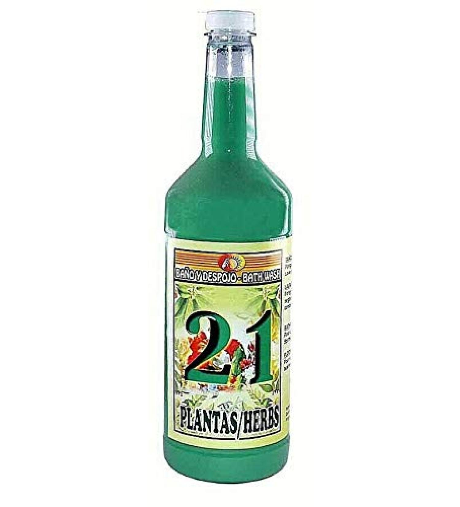 1 Bottle Extra Large 21 Herbs 21 Plants Bath WASH BANO Y DESPOJO 32OZ Spiritual Magick Wicca 1 Count (Pack of 1)