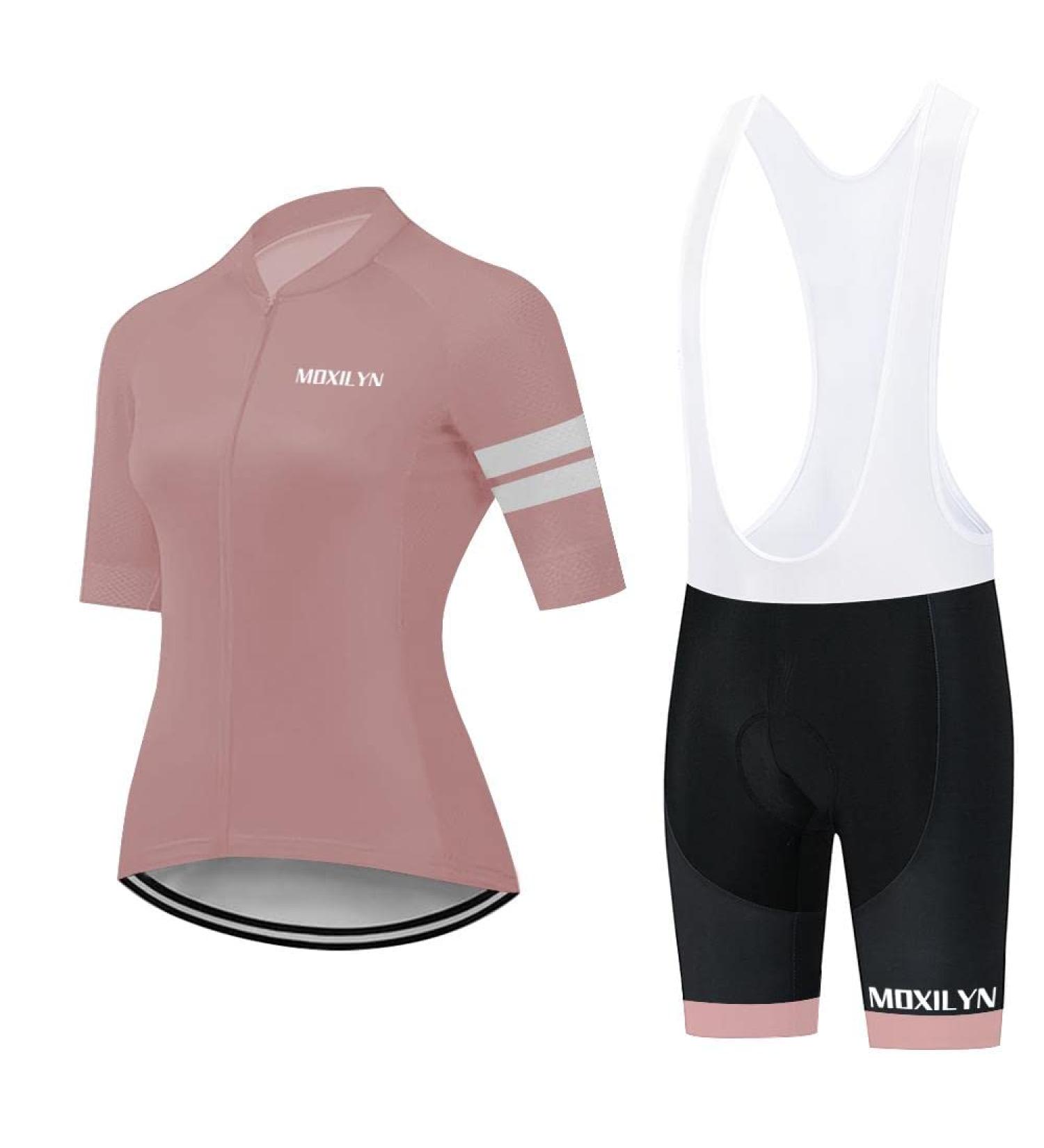 Womens Cycling Jersey Set - Short Sleeve Shirt & 20D Gel Padded Shorts - Breathable Quick-Drying Gear for Outdoor Cycling - Buy Online on GoSupps.com