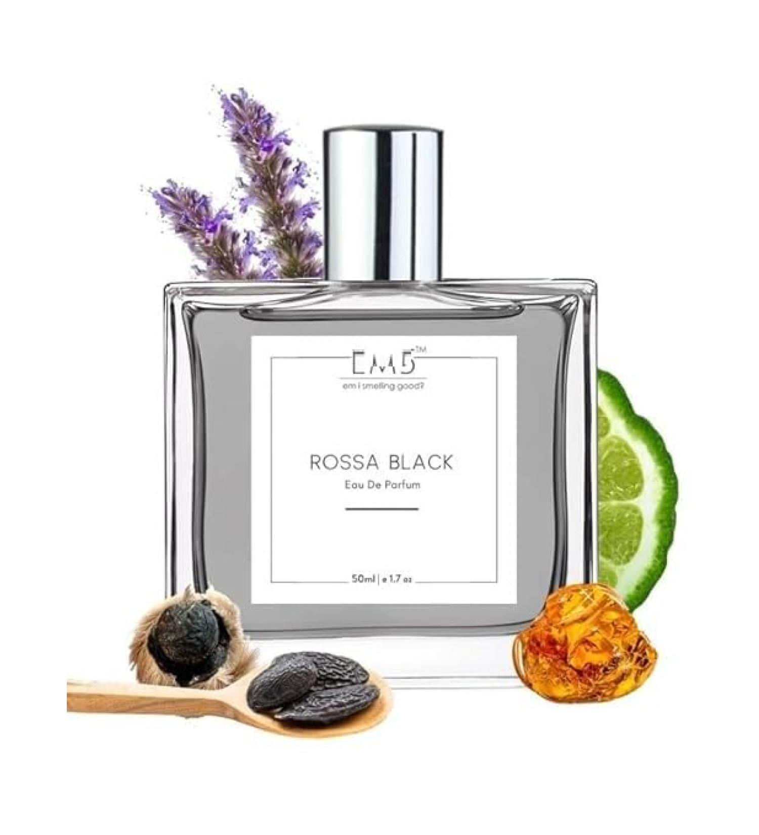 EMS Roossa Blaack Perfume for Men | Amber Musky Warm Spicy Fragrance | EDP Strong and Long Lasting Spray | Luxury Gift for Him | (50ml / 1.7 Fl Oz) - Buy Online on GoSupps.com