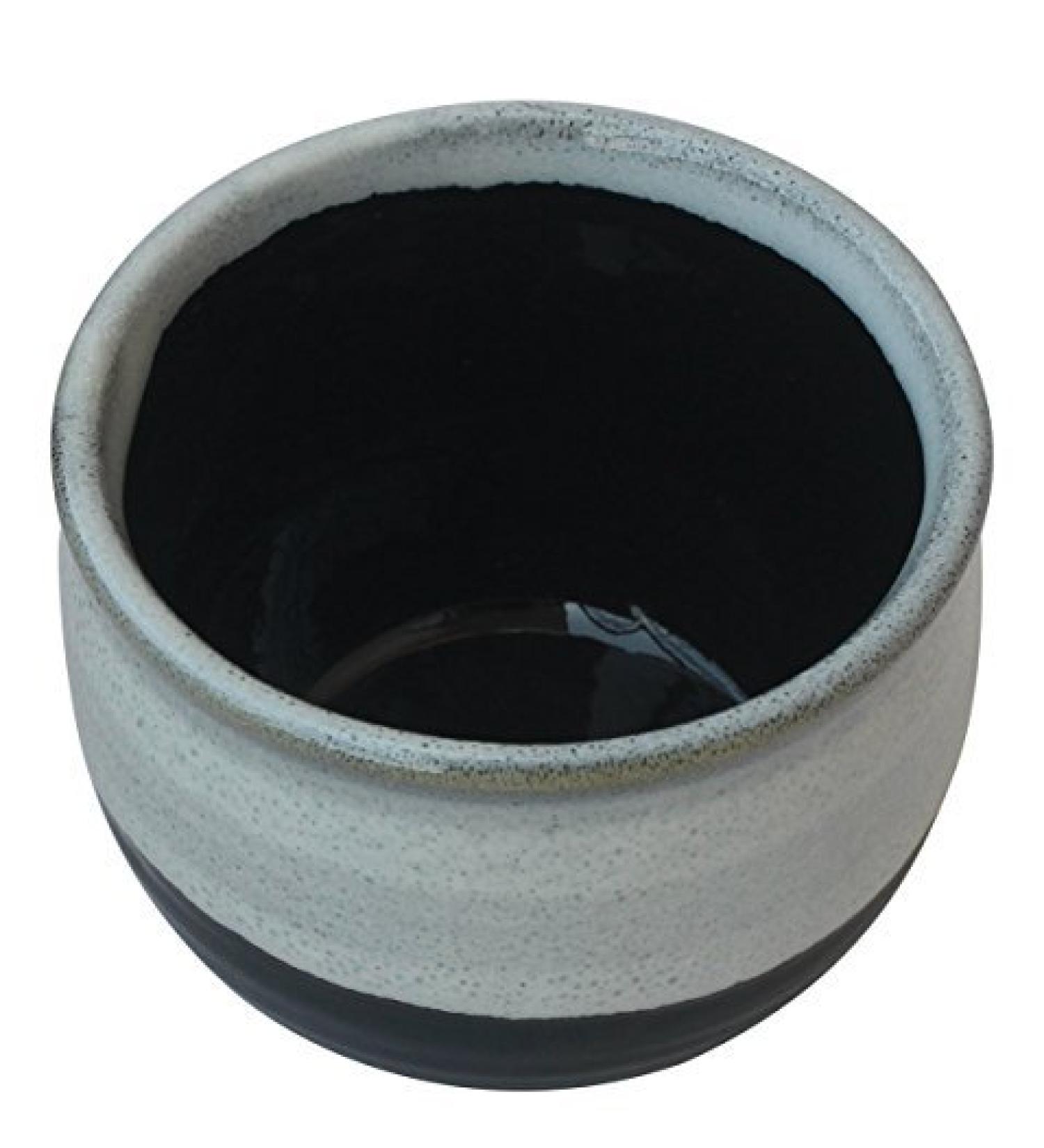 3x4 Inch Handmade Blue Black Pottery Ceramic Shaving Bowl for Men-Shaving Soap Cream Bowl For Shave/Portable Shaving Bowl Mug-Beautiful Gift for Dad, Grandpa By ABHANDICRAFTS