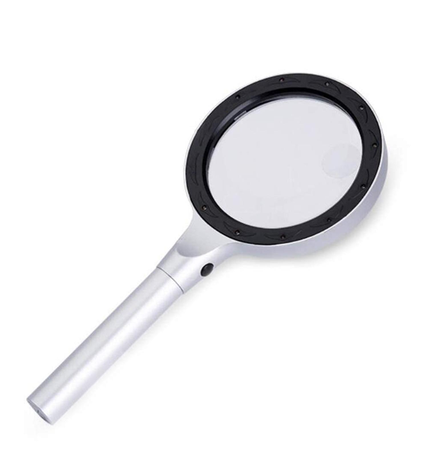 Reading Magnifier 10X 20X Handheld Illuminated Magnifier with 12 LED Lights High Clarity Compatible with Reading Inspection Exploring Made in China - Buy Online on GoSupps.com