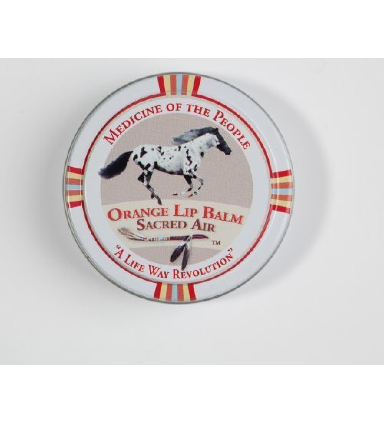 3 Tins of Navajo Medicine Of The People Orange Lip Balm - Sacred Air 0.75 oz Each - Christmas Stocking Stuffer - Powwow