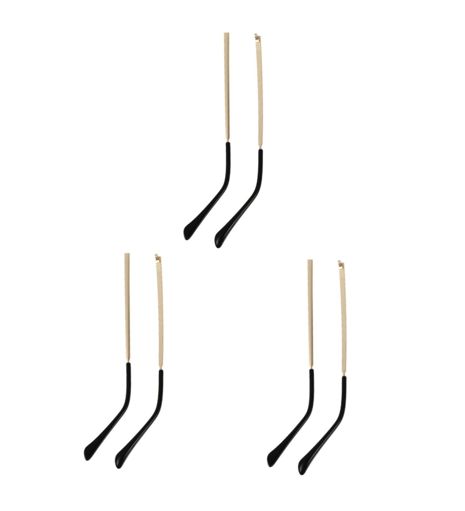 Gleavi 3 Pairs of Metal Glasses Replacement Legs | Universal Glass Bars for Men & Women | Durable Hinge & Ends | Golden Color - 14x3cm - 3 Pack - Buy Online on GoSupps.com