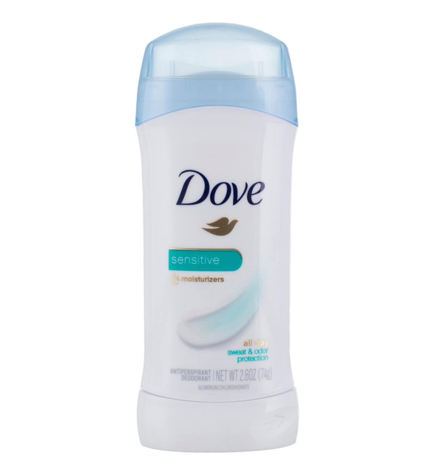 Dove AntiPerspirant Deodorant Sensitive Skin White Unscented 2.6 Oz - Pack of 4 - Buy Online on GoSupps.com