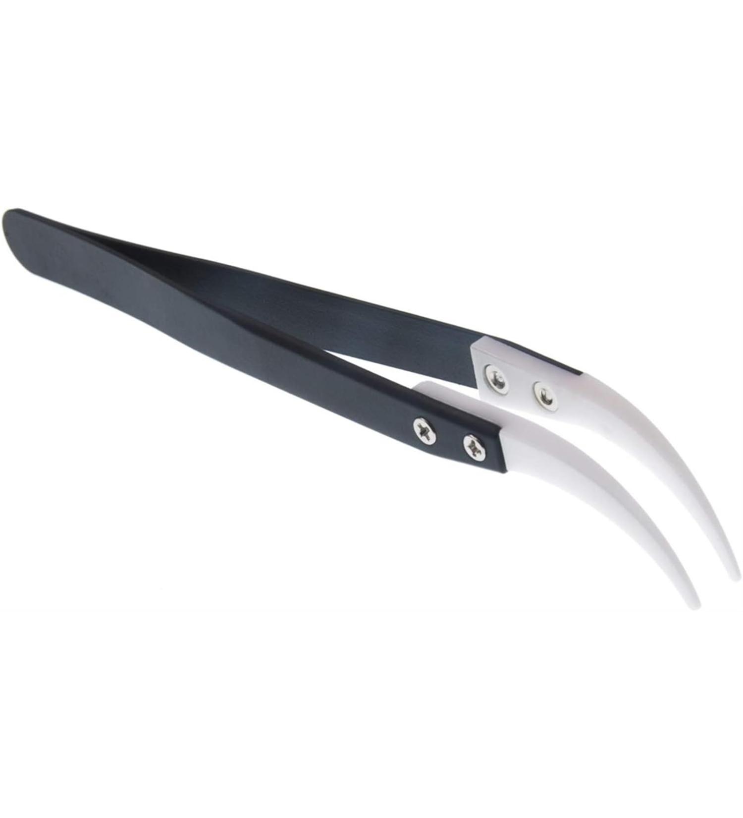 Multi-Function Tool Precision Tweezers Ceramic Tweezers Stainless Steel Industrial Ceramic Tweezers Insulated Straight Elbow (Tweezer Tip Type : 3 Set Tips) (Size : Little Curved (Size : Big Curved Big Curved Tweezer
