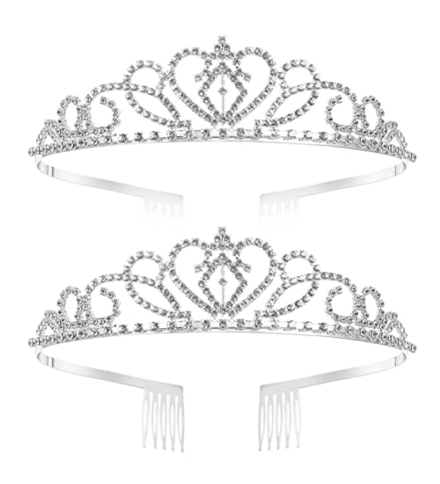 FRCOLOR Crystal Crowns and Tiaras 2 Pack - Elegant Princess Tiara Set for Birthdays, Weddings, and Proms - Buy Online on GoSupps.com