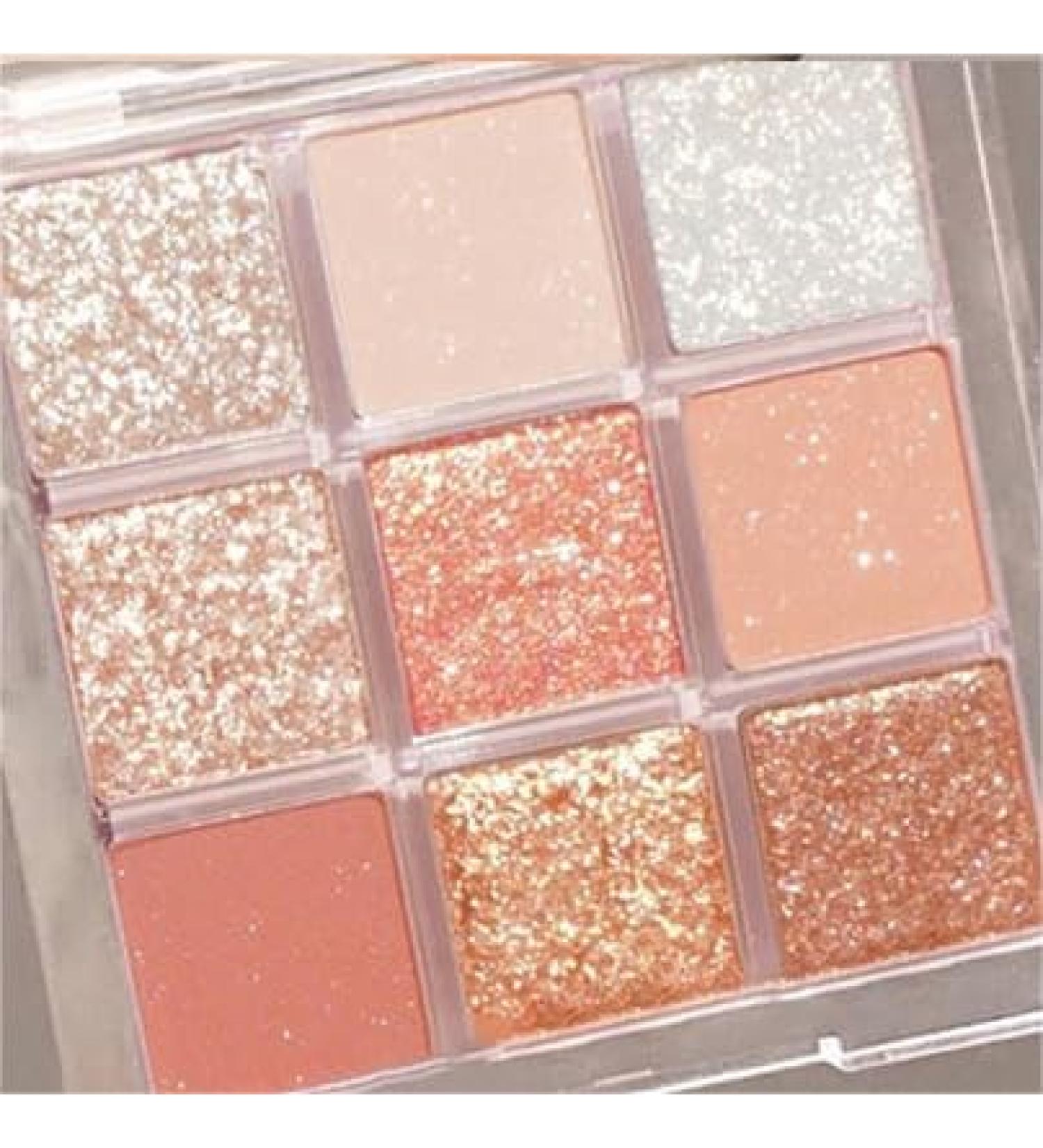 PICKX 9 Colors Glitter Eyeshadow Makeup Palette Matte High Pigmented Colorful Creamy Texture Eye Shadow Powder Natural Waterproof Long Lasting Eyeshadow Powder Cosmetics (orange) - Buy Online on GoSupps.com