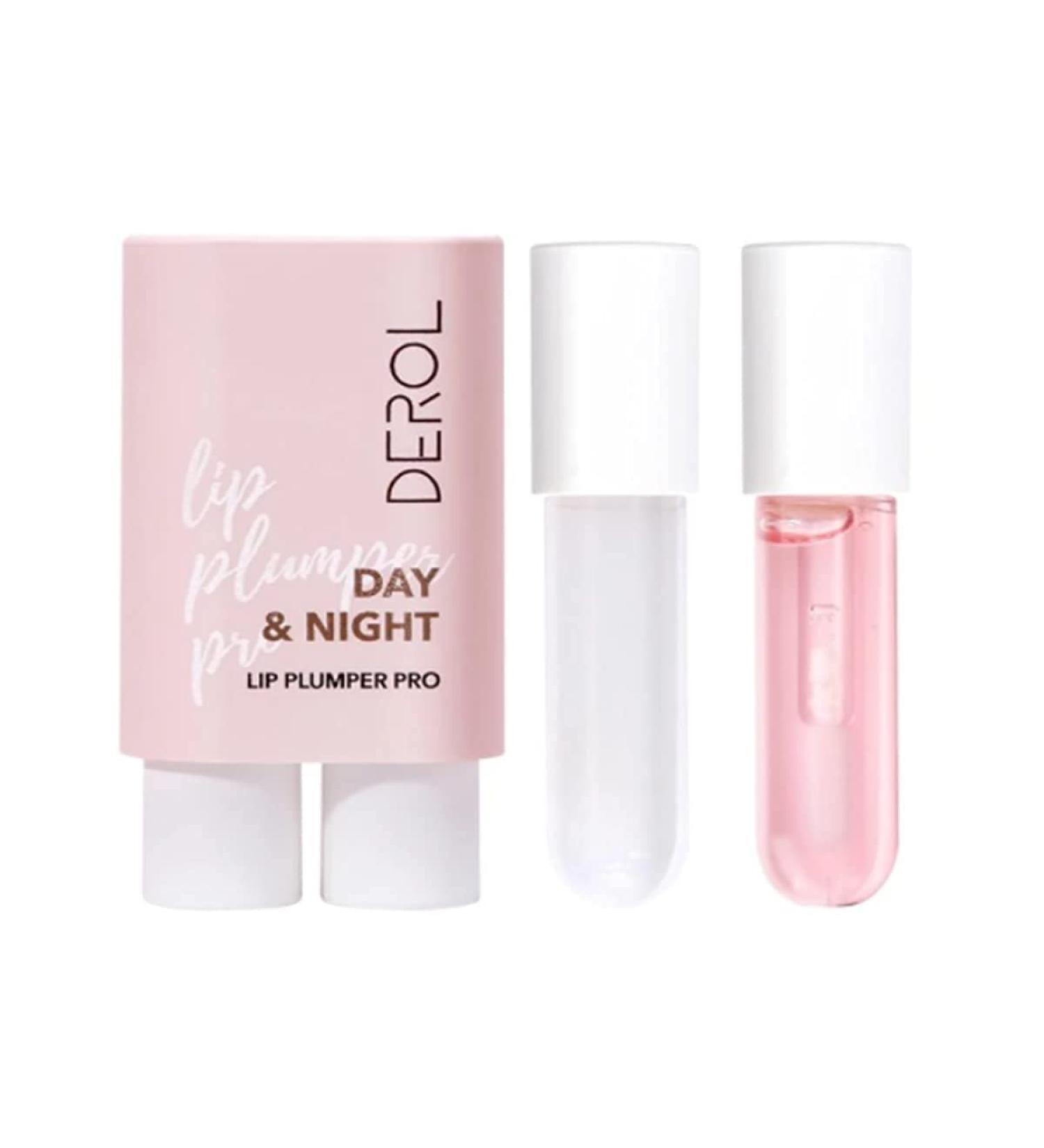 Natural Lip Plumper Set - Lip Care Serum & Gloss for Full Moisturized Lips & Reduced Fine Lines | Day & Night Use - Buy Online on GoSupps.com