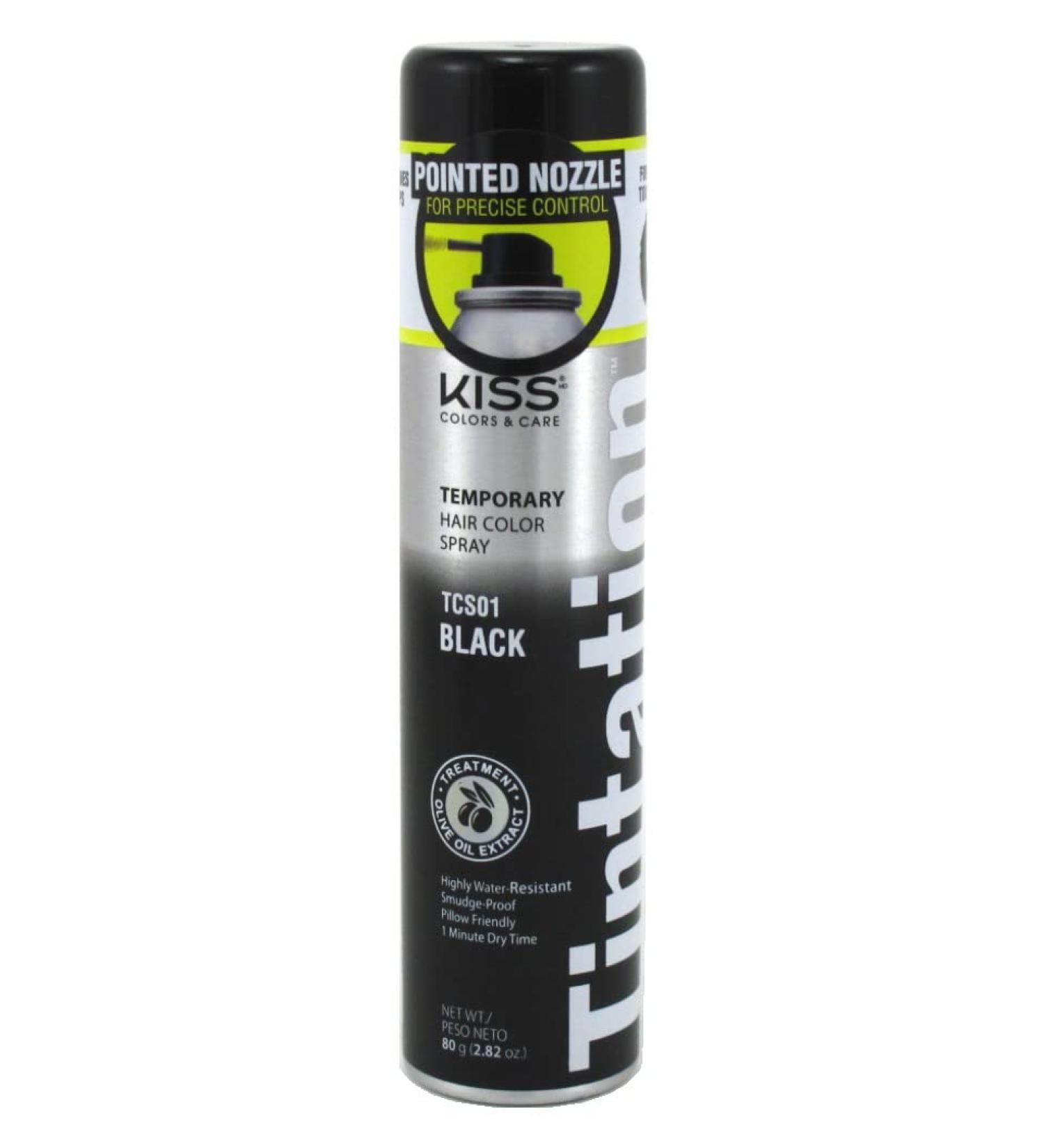 Kiss Tintation Temporary Color Spray Black 2.82 Ounce (Pack of 6) - Buy Online on GoSupps.com