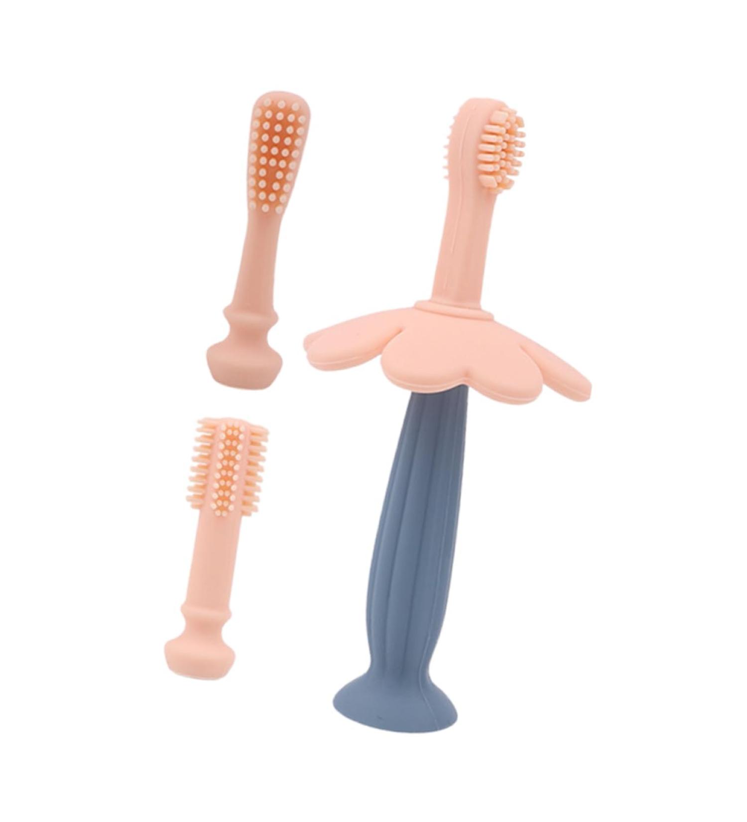 Minkissy Soft Bristle Toothbrush for Children 12 Months & Older | Pink Rubber Care Brush - 1 Pack - Buy Online on GoSupps.com