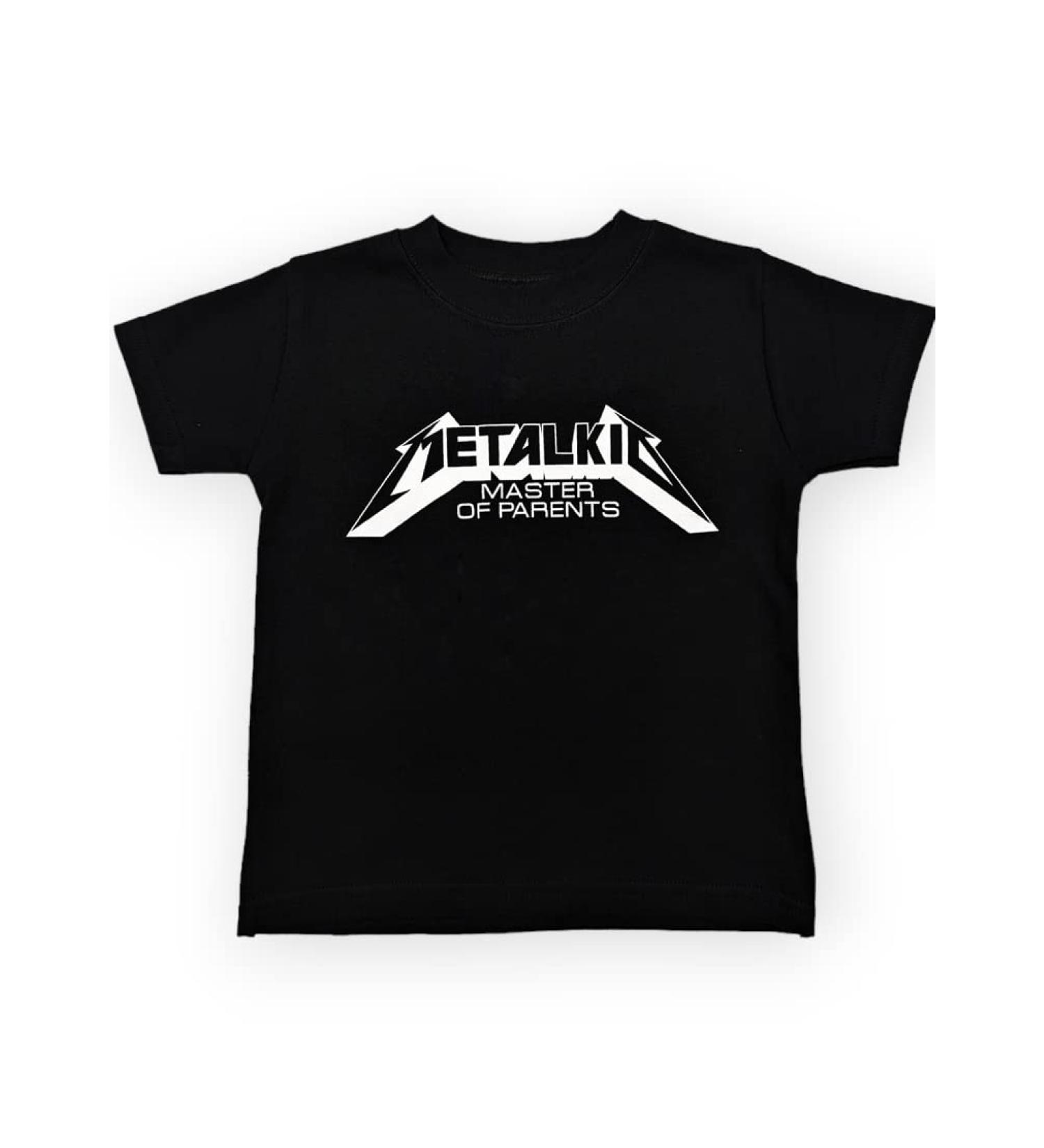 Baby Moo's Metal Kid Master of Parents Heavy Metal Band Baby & Kids T-Shirt | Unisex Cool Rock Music Short Sleeve Top | Alternative Kids Gifts UK 2-3 Years Black