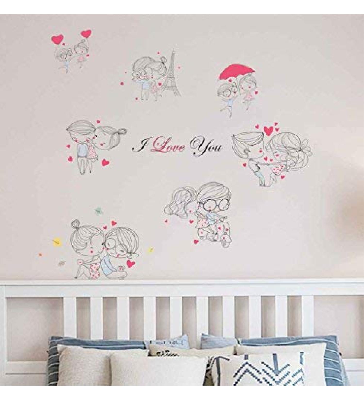 Shop Aport Romantic Love Pairs - I Love You Quote Wall Sticker | PVC Vinyl | 50x70 cm | International Shipping - Buy Online on GoSupps.com
