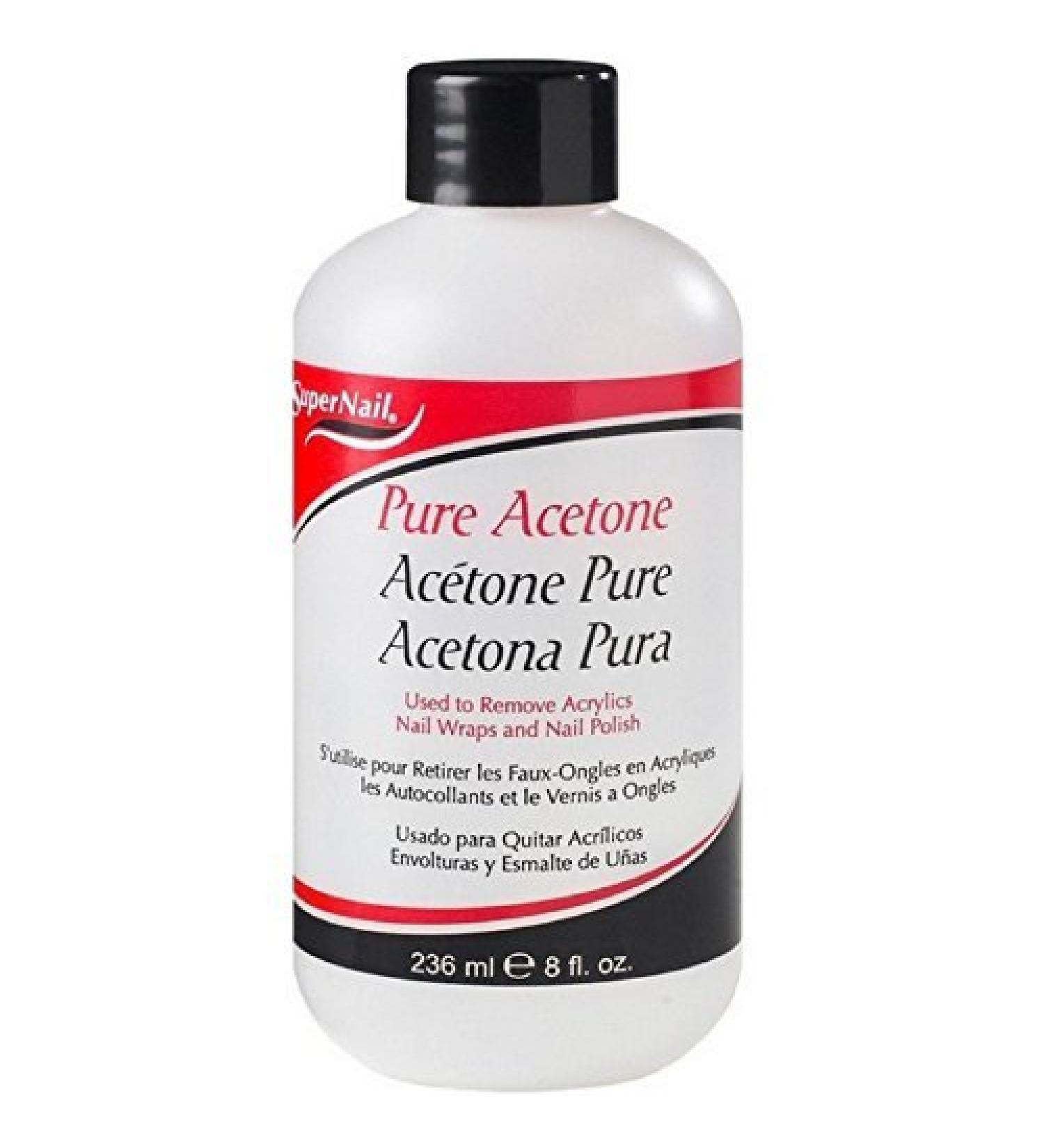 Super Nail Pure Acetone Polish Remover 8 oz (Pack of 6)