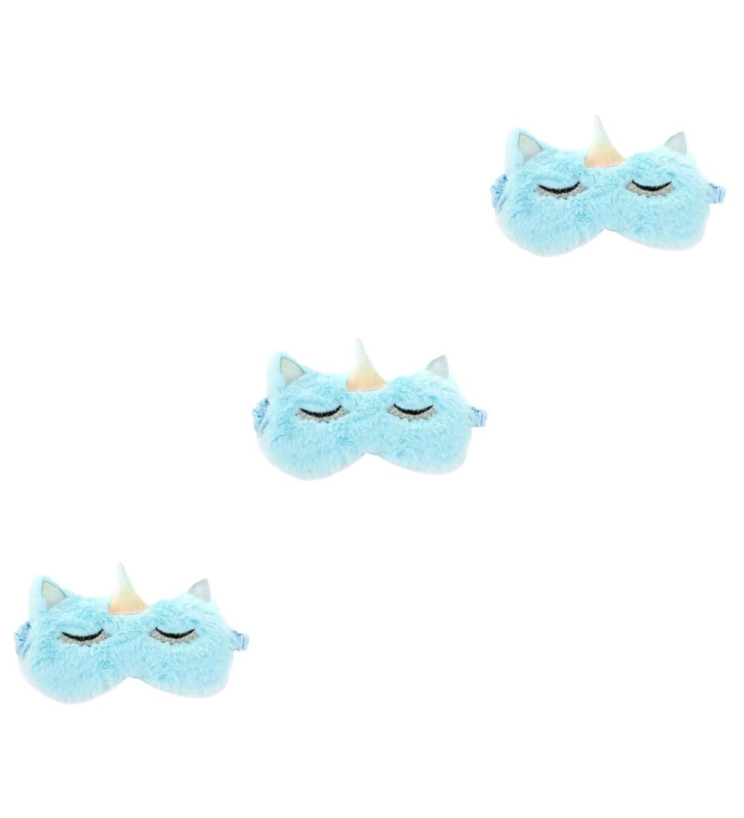 Beaupretty 3pcs Cute Sleeping Mask Set - Cartoon Eye Masks for Women Kids & Men - Sky Blue Night Blindfolds & Eyeshade - Buy Online on GoSupps.com