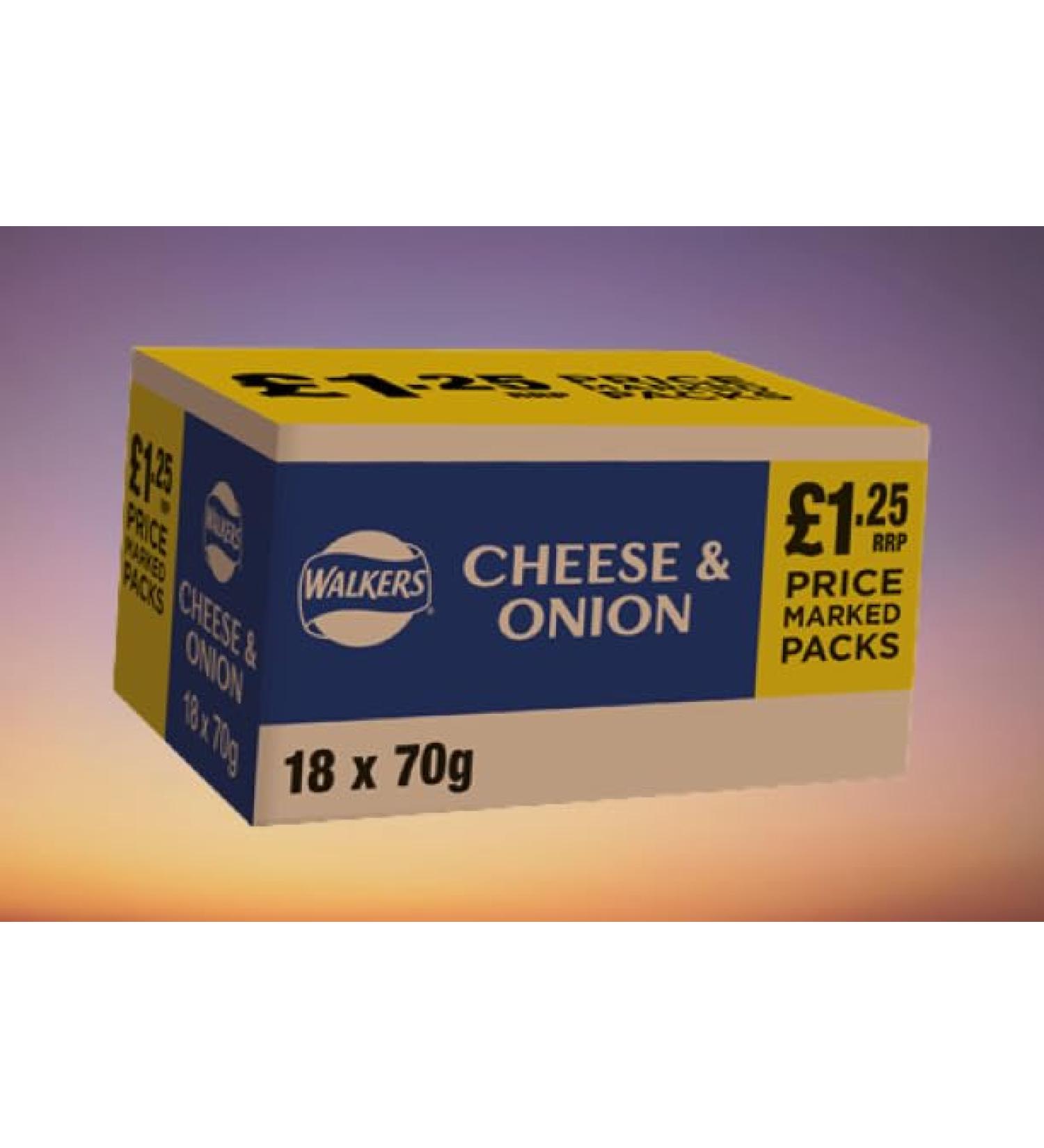 Walkers Cheese & Onion Crisps 70g (Case Of 18) - Buy Online on GoSupps.com