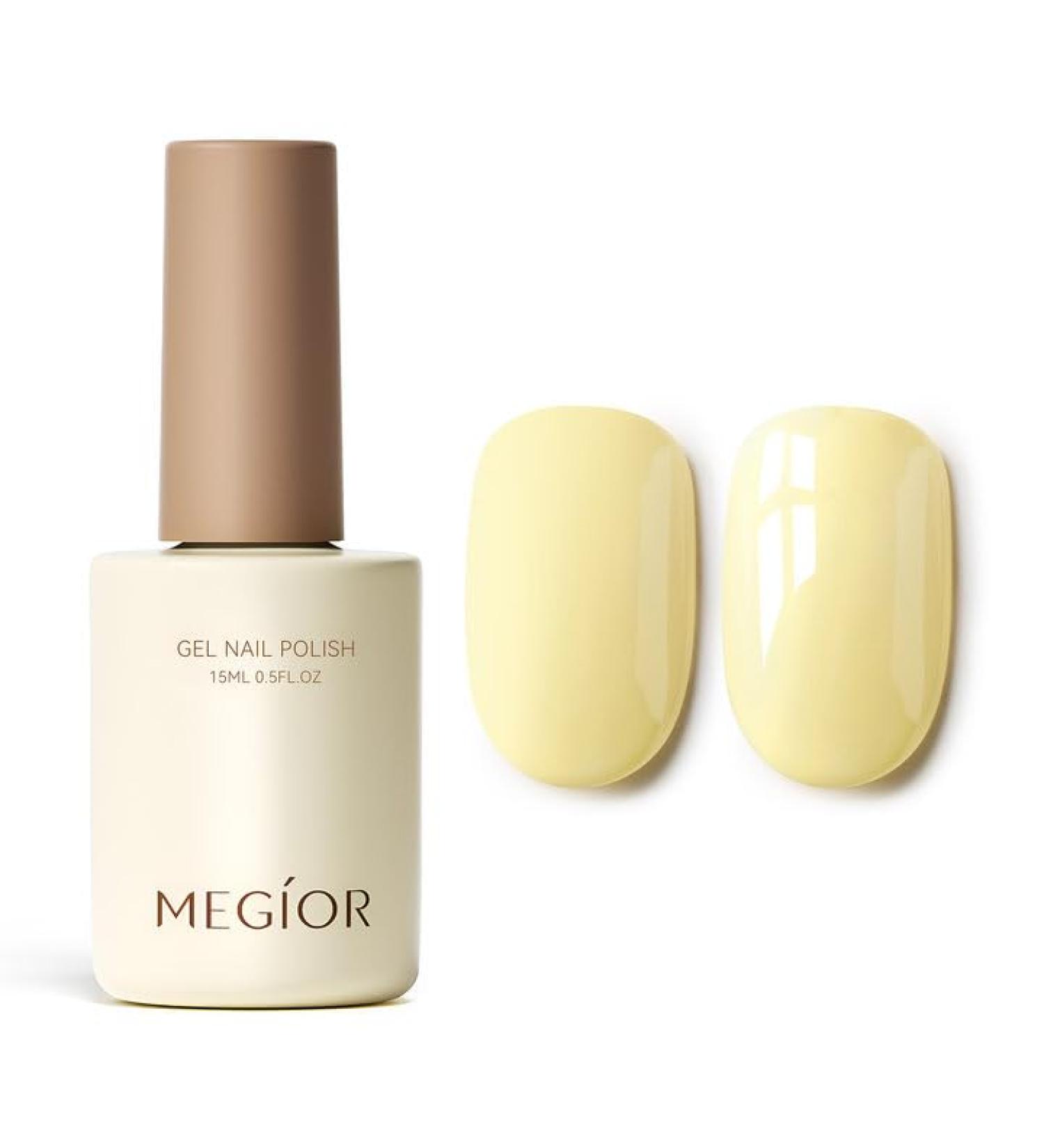 MEGIOR Yellow Gel Nail Polish 15ml Cream Yellow Gel Polish 1PC Soak Off UV LED Nail Gel Polish for Nail Art Manicure Salon DIY Home for Women Girls Nails Creme Yellow - Buy Online on GoSupps.com