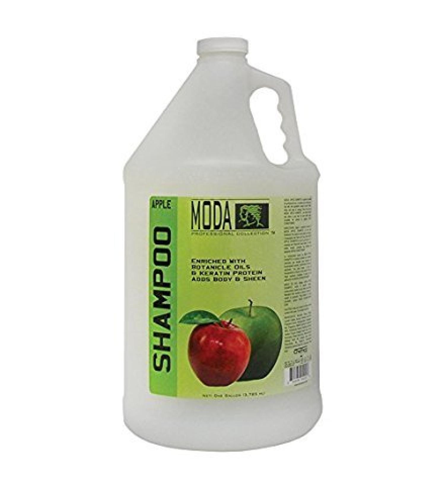 MODA - Moisturizing Shampoo for All Hair Types Apple 128 Oz Professional - Deeply Cleanses and Conditions Strengthens Restores and Shine your Hair - With Glycerin Keratin Collagen