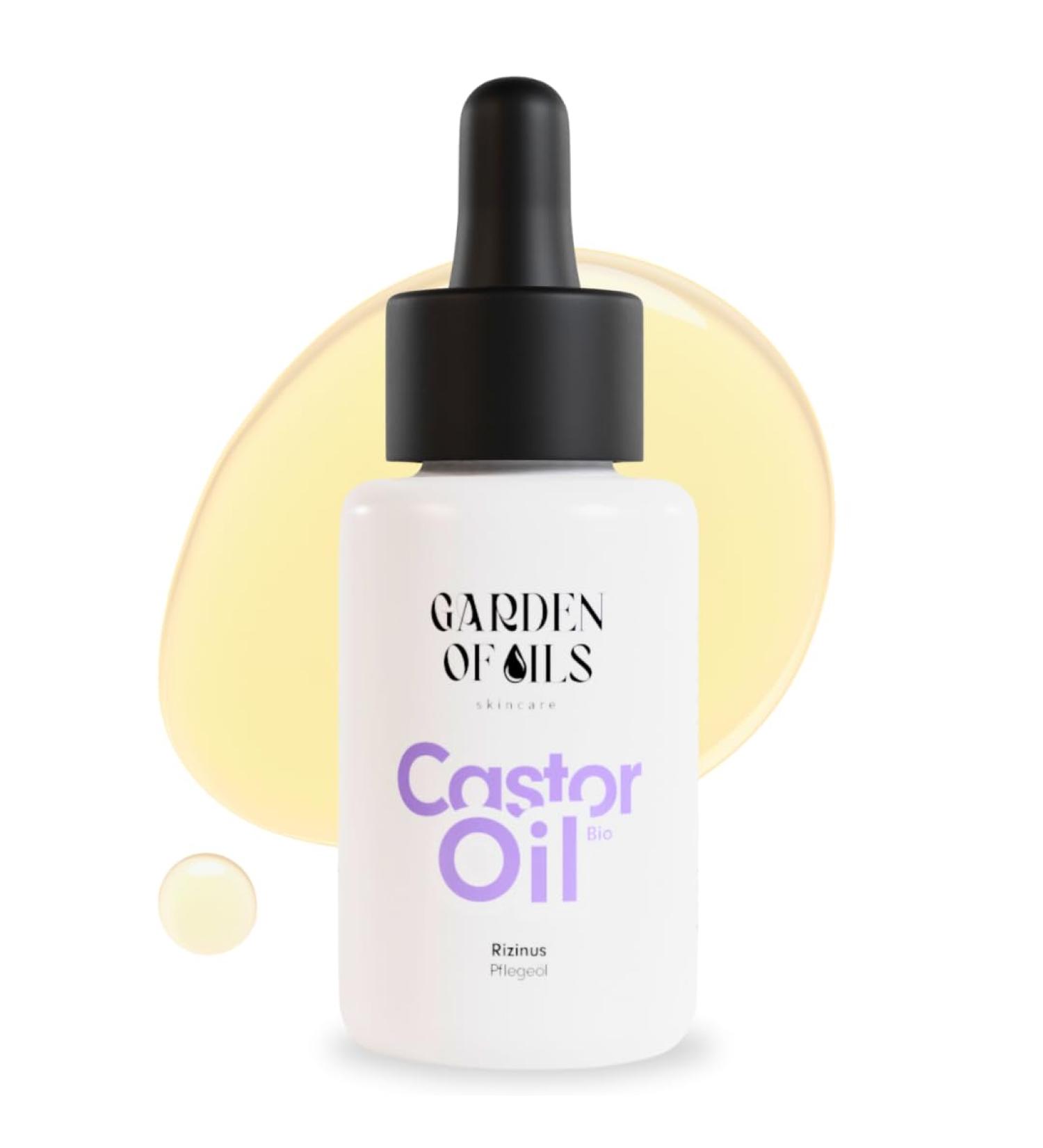 Garden of Oils Organic Castor Oil - Cold Pressed & Natural - Made in Germany - Eyebrows Eyelashes Hair and Skin - Castor Oil 30 ml - Buy Online on GoSupps.com