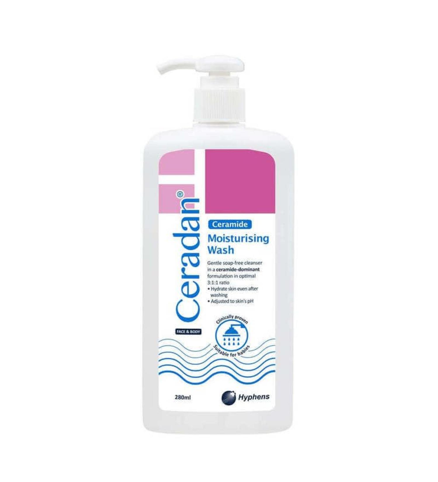 Moisturising Body Wash with Ceramide 280ml Gentle Soap-Free Face & Body Cleanser For Eczema-prone Dry & Sensitive Skin