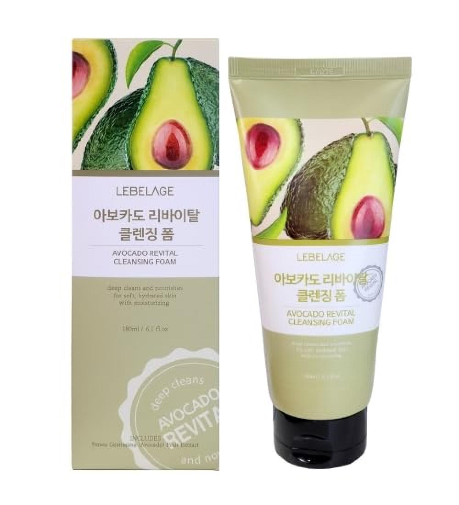 Avocado Revital Cleansing Foam 180ml Deep Cleansing Moisturizing Nourishing For All Skin Types