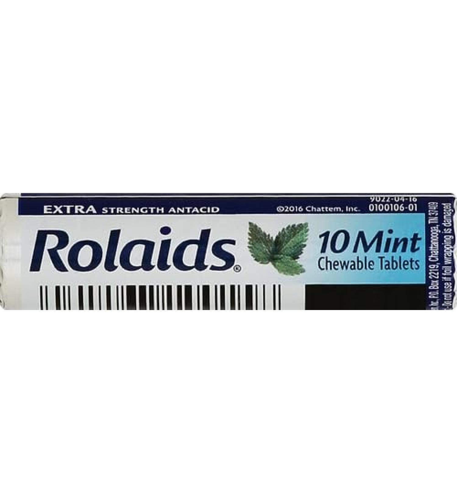 Chattem Labs Rolaids Extra Strength Antacid Chewable Tablets Mint 8 Ounce