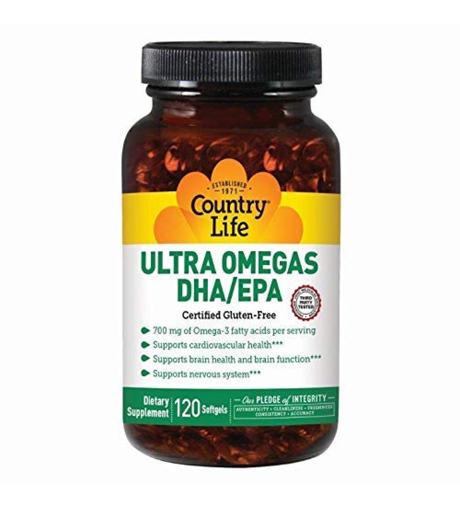 Country Life Ultra Omegas DHAEPA 120 Softgels - Premium Omega-3 Supplement - Buy Online on GoSupps.com