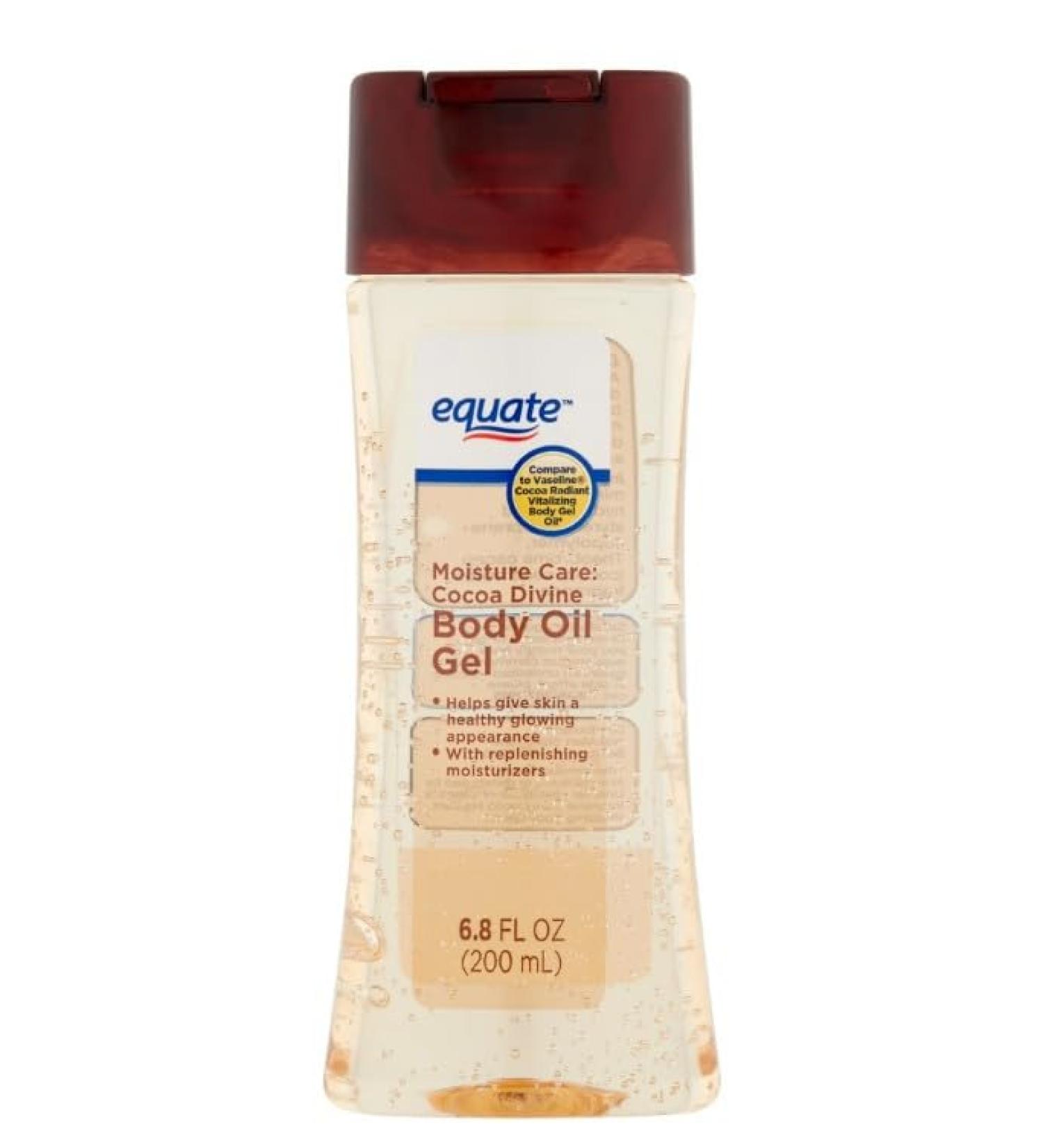 Equate Moisture Care Cocoa Divine Body Oil Gel with Cocoa Seed Butter 6.8 fl oz