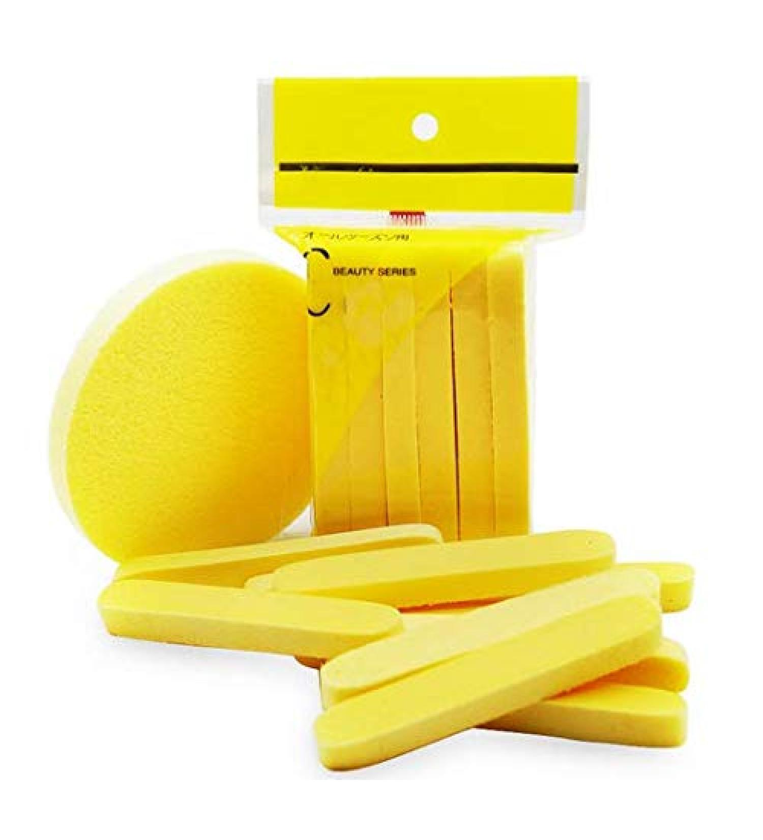WOIWO 12 Pcs Compressed Facial Cleaning Sponges - Yellow Round Wash Puff for Gentle Skin Care | International Shipping Available - Buy Online on GoSupps.com