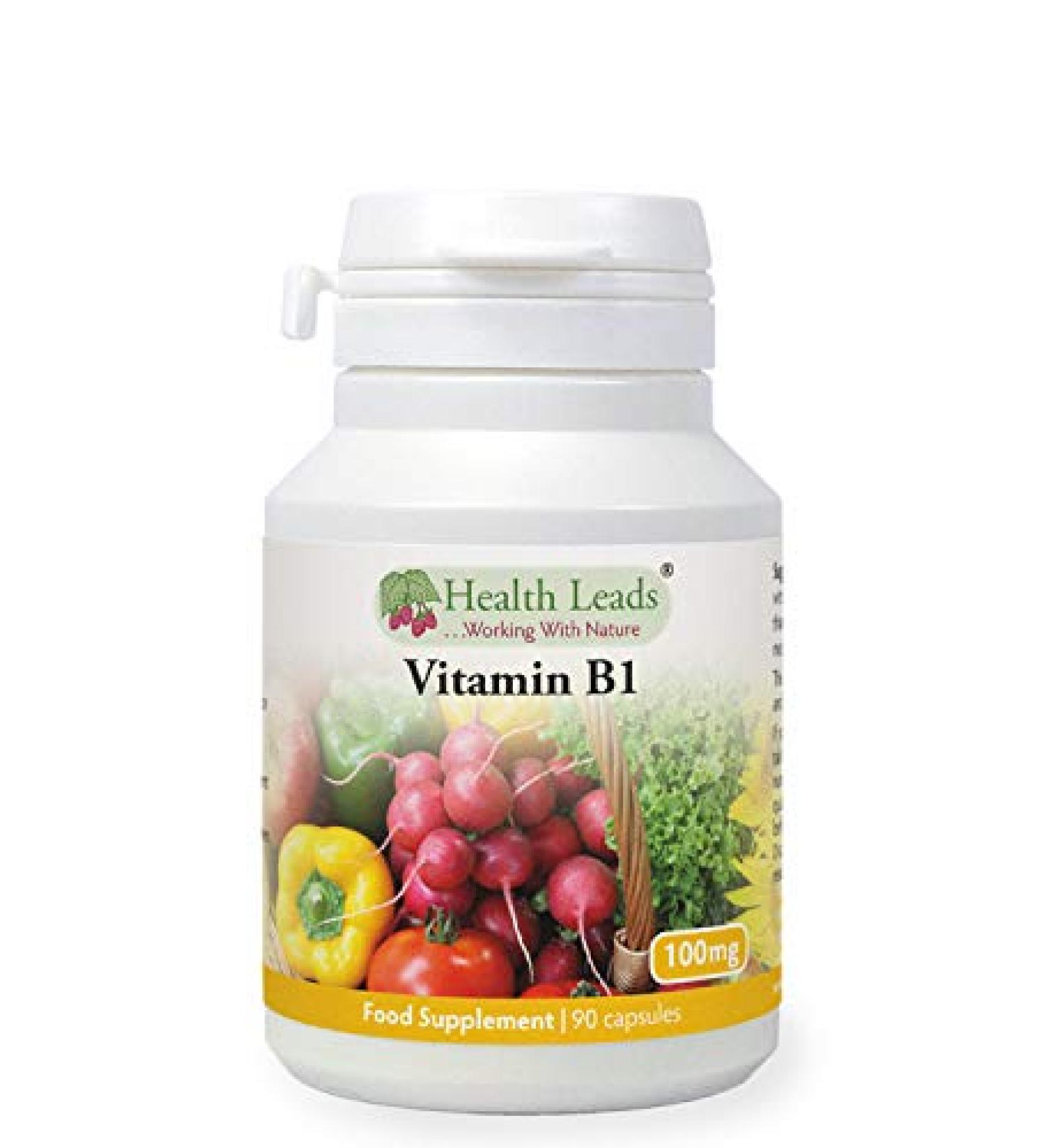 Vitamin B1 100mg x 90 Capsules Magnesium Stearate Free & No Nasties Easy to Swallow Small Capsules Thiamine contributes to Healthy Metabolism and Healthy Heart Function Made in Wales - Buy Online on GoSupps.com