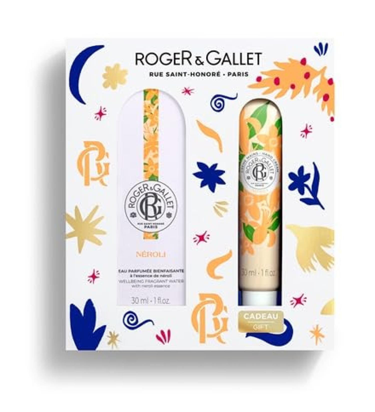 ROGER & GALLET | Neroli Gift Set | 1 fl oz Wellbeing Fragrant Water | 1 oz Hand & Nail Cream | Limited Edition Neroli Minis Gift Set - Buy Online on GoSupps.com