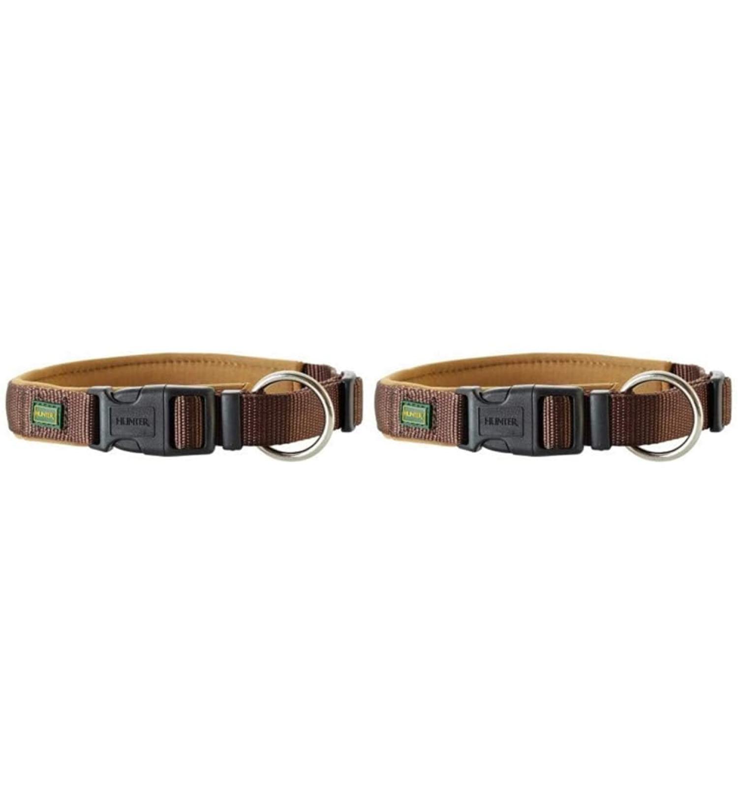 Hunter Neoprene Vario Plus Neck Dog Collar - Nylon Padded 40-45 cm Brown/Caramel (Pack of 2) - International Shipping Available - Buy Online on GoSupps.com