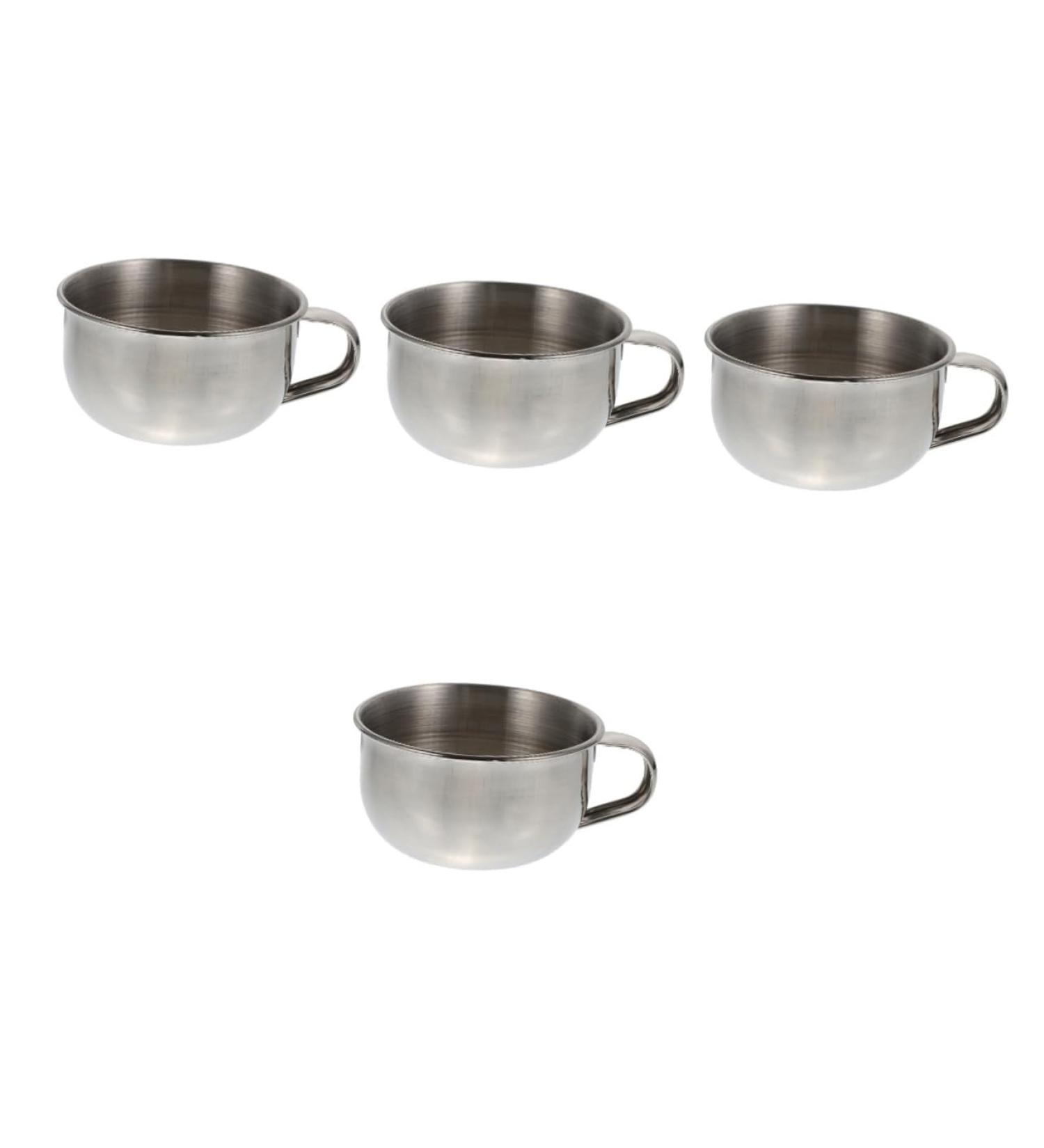 Minkissy 4-Piece Shaving Soakers Set - Stainless Steel Razor Foam Shells & Travel Soap Cups for Men - Buy Online on GoSupps.com