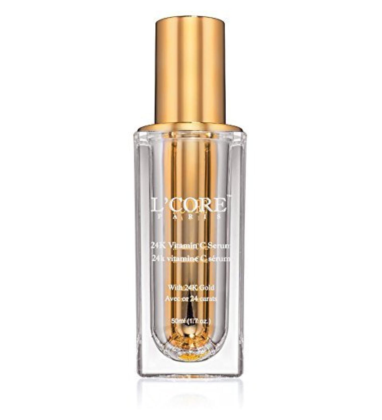 L'Core Paris 24K Gold Vitamin C E Serum - Anti-oxidants, Hyaluronic Acid - Revitalizing Formula, Protects from Radical Damage - 50ml - Buy Online on GoSupps.com