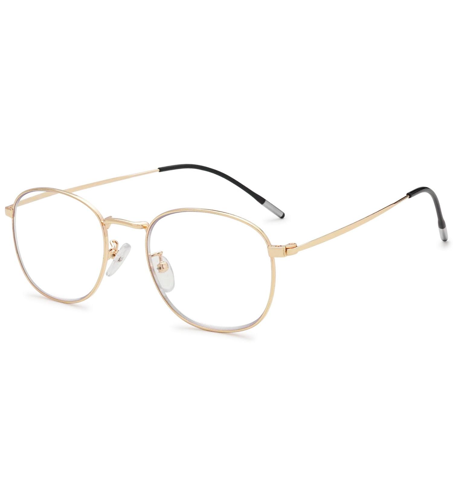 Vevesmundo Blue Light Filter Reading Glasses - Retro Metal Design for Men & Women Anti-Blue Light Visual Aid Gold 2.0x Magnification - Buy Online on GoSupps.com