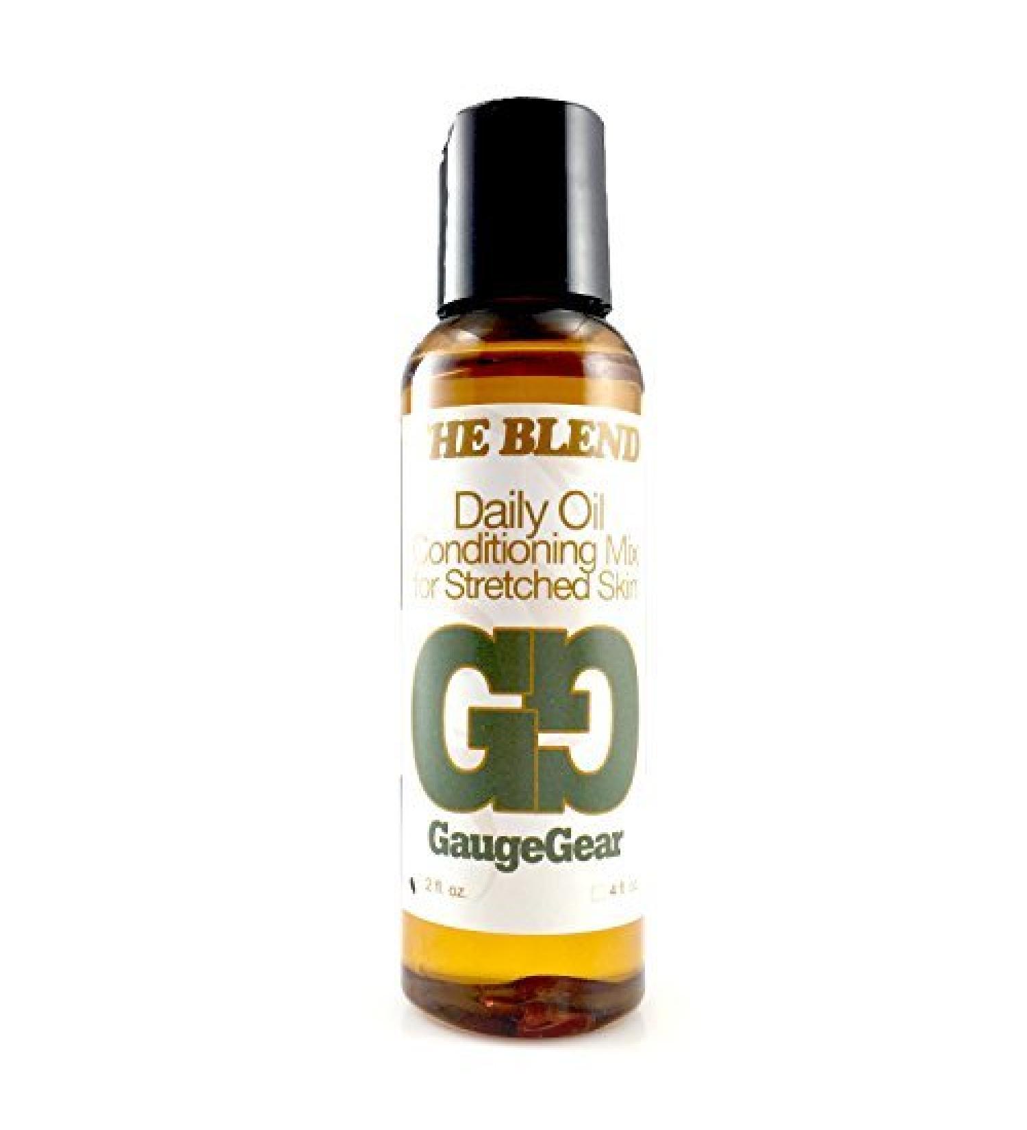 Gauge Gear The Blend (2 oz) | Daily Oil Conditioning Mix for Pierced or Stretched Skin | 100% Natural Piercing Aftercare w/Jojoba Oil | Helps w/Inserting Plugs & Tapers