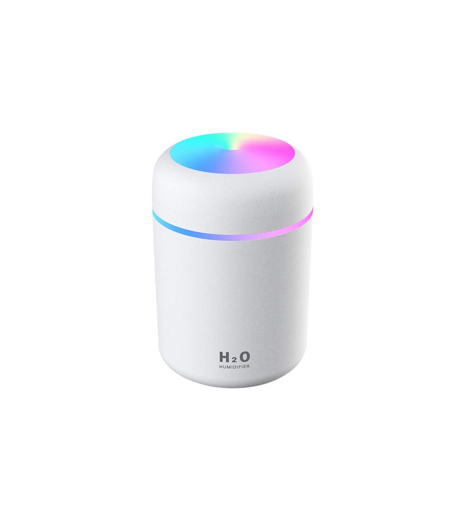 Colorful Mini Humidifier & Essential Oil Diffuser USB - 2 Mist Modes (White) - Buy Online on GoSupps.com